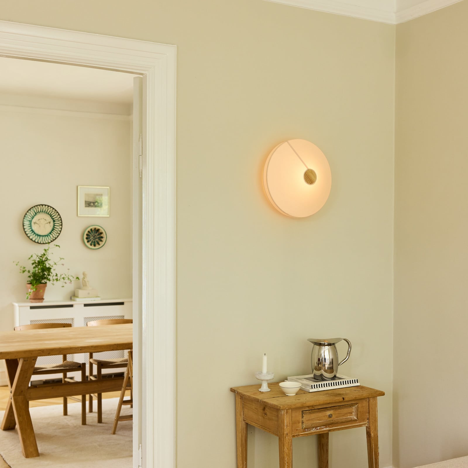 PARIS loftlampe, Ø 40 cm, beige, tekstil, E27 – Halo Design - Stue - Stof / tekstil - Med én lyskilde billede