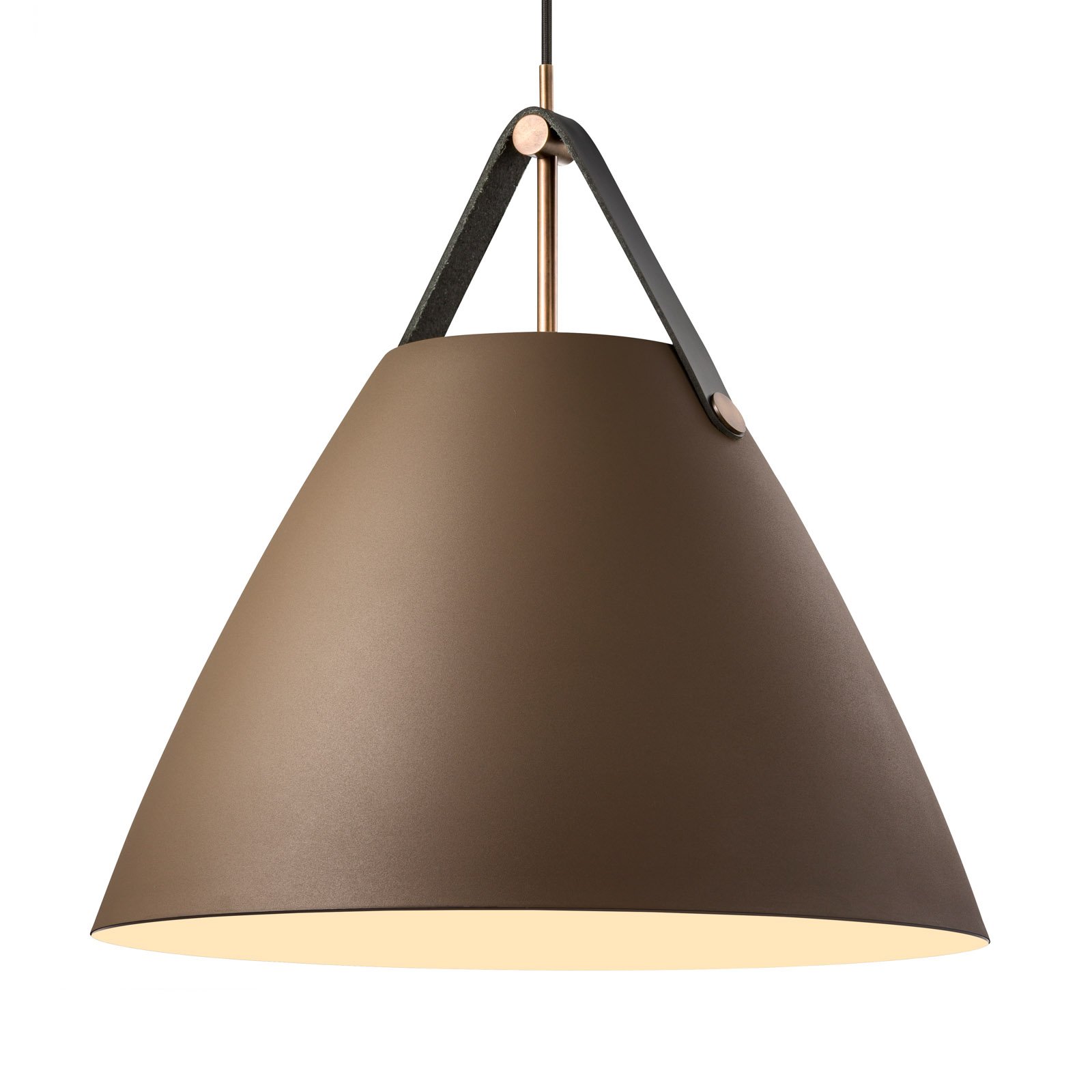 Hanging light Strap with metal shade beige, 48 cm