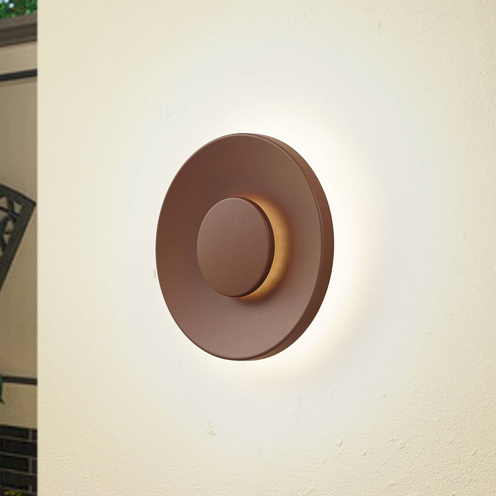 Zdjęcia - Naświetlacz LED / lampa zewnętrzna Lucande kinkiet zewnętrzny LED Kayana, kolor rdzawy, aluminium, 24 