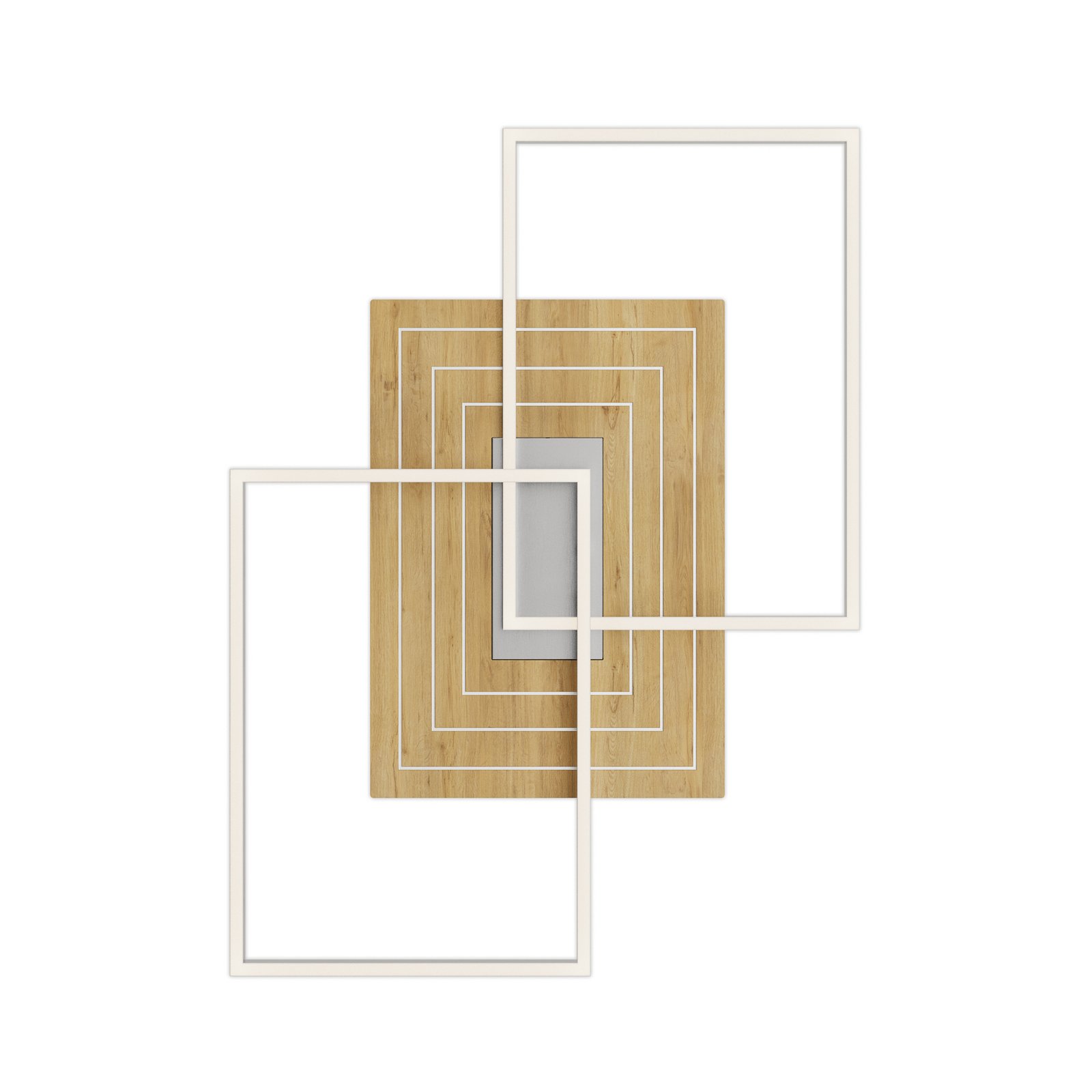 LED griestu lampa Inka L, garums 75 cm, gaiša koksne, dimmerējama