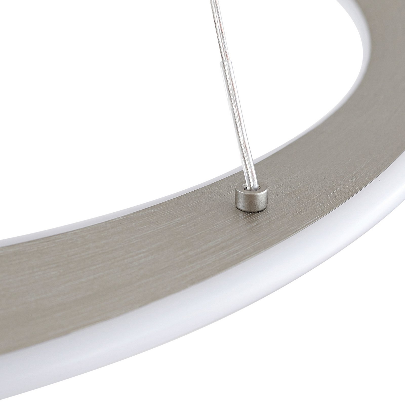 Lucande LED-Hängeleuchte Eloura, silber, Ø58cm, Metall, CCT