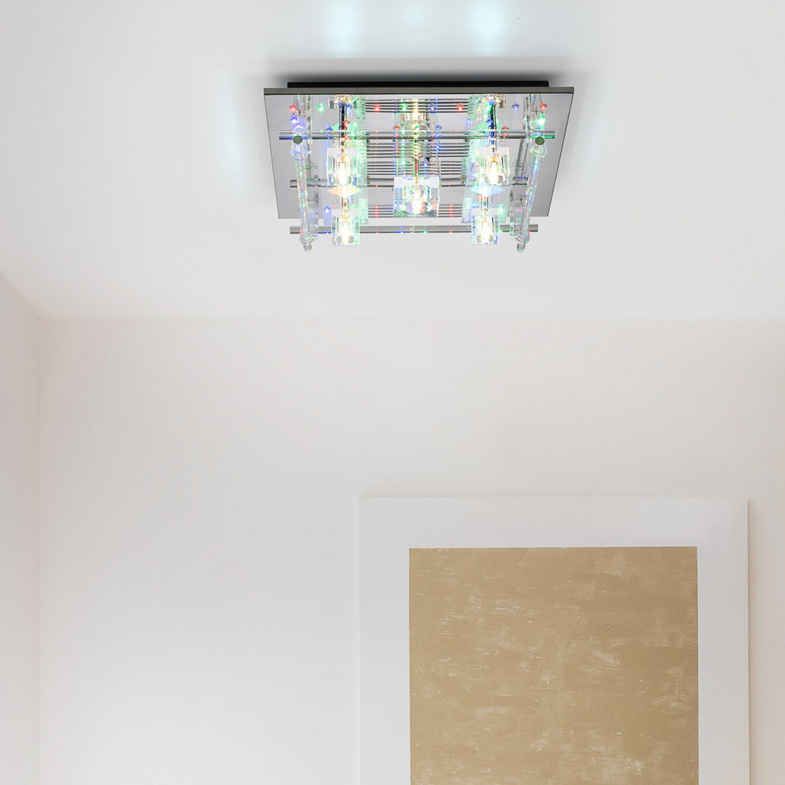 JUST LIGHT. Plafonieră cu LED Kemal 2.0 cromată cu RGB - Camera de zi / sufragerie - modern - Metal
