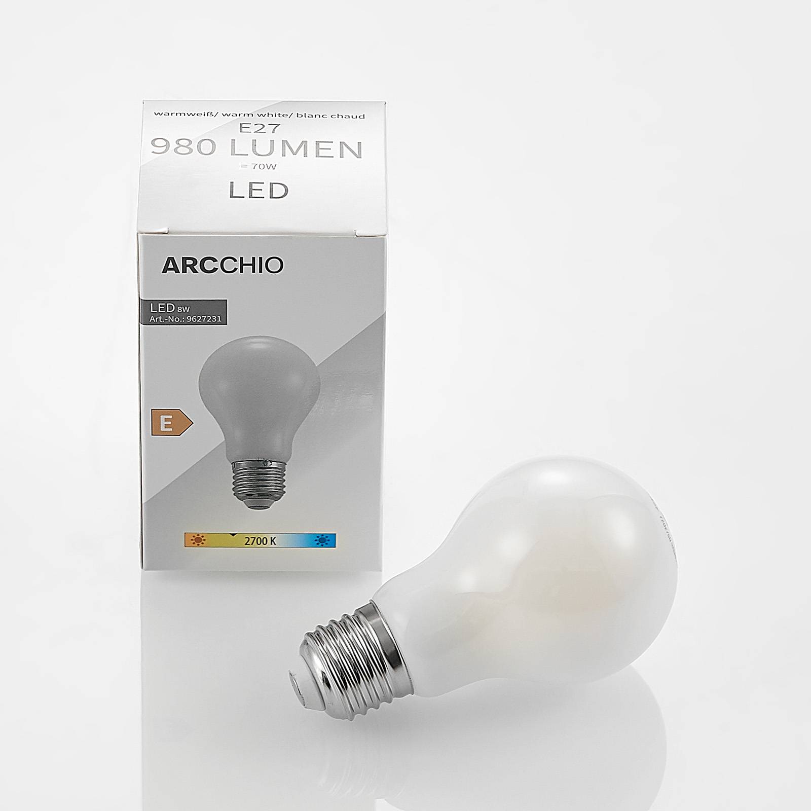 Żarówka LED Arcchio E27 8W 2 700K ściemniana, opalowa