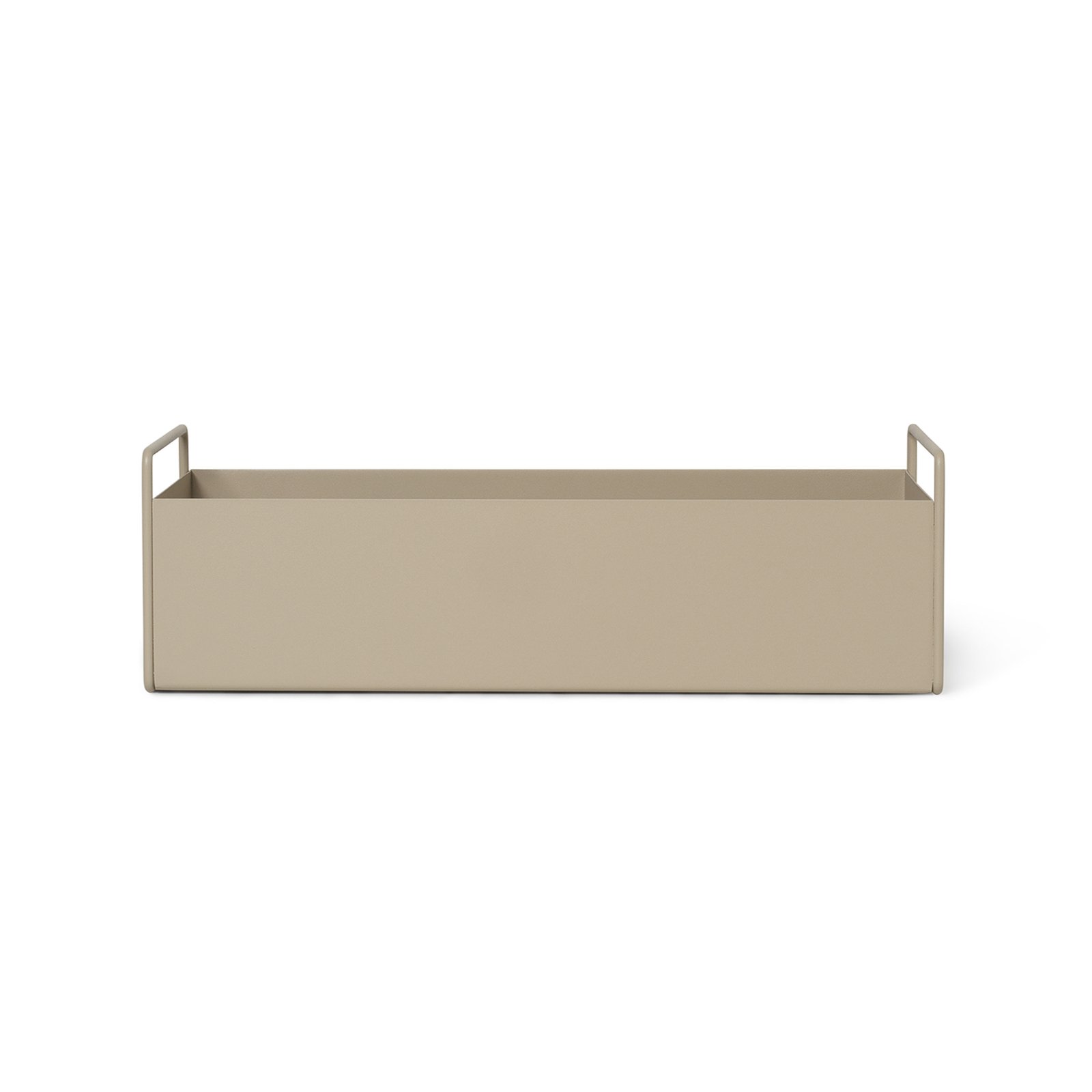 caja para plantas ferm LIVING pequeña, beige, 45 x 16 x 14 cm, acero