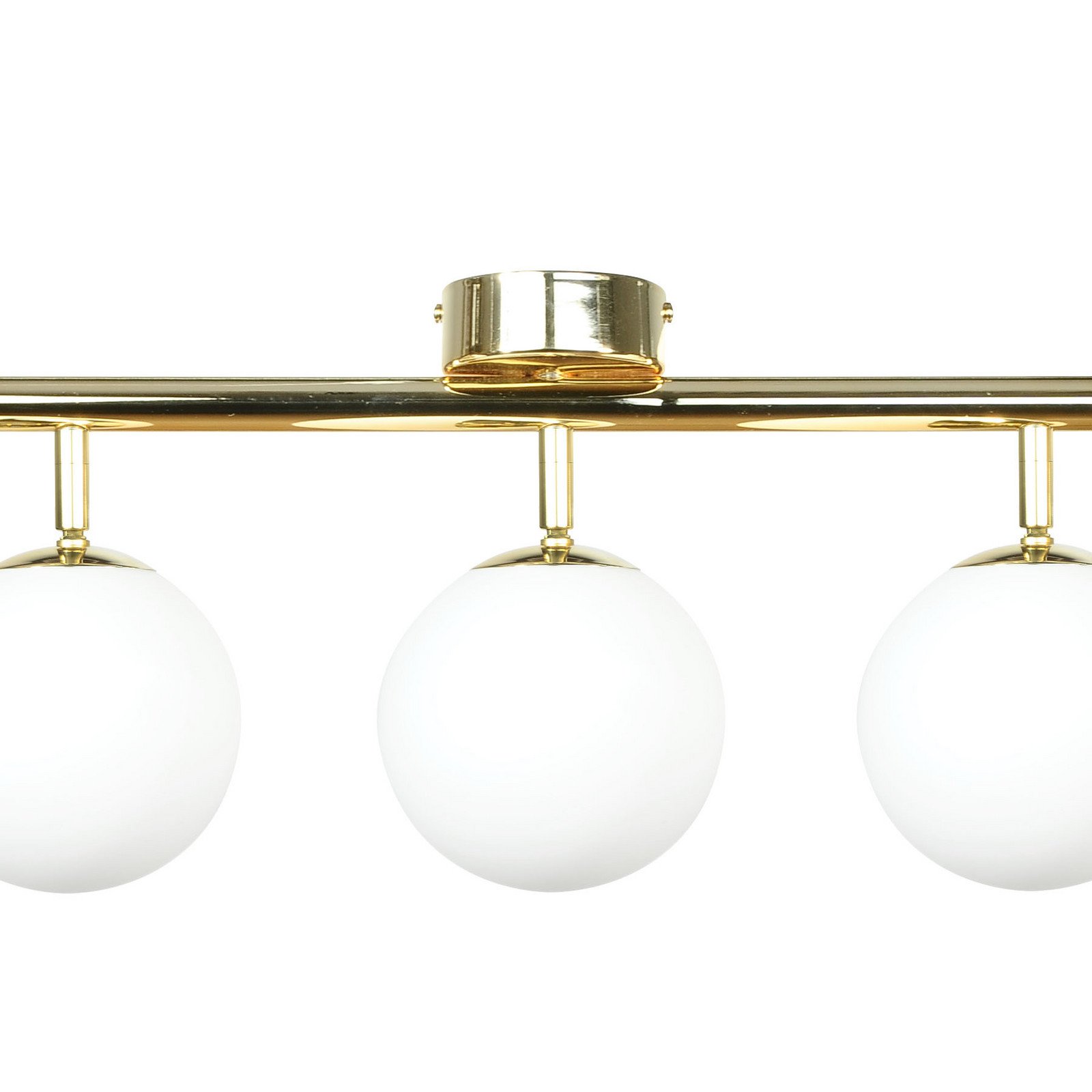 Domiluce Plafonieră Drum culoare auriu sticlă lungime 80 cm 5 becuri - Camera de zi / sufragerie - auriu alb - Metal