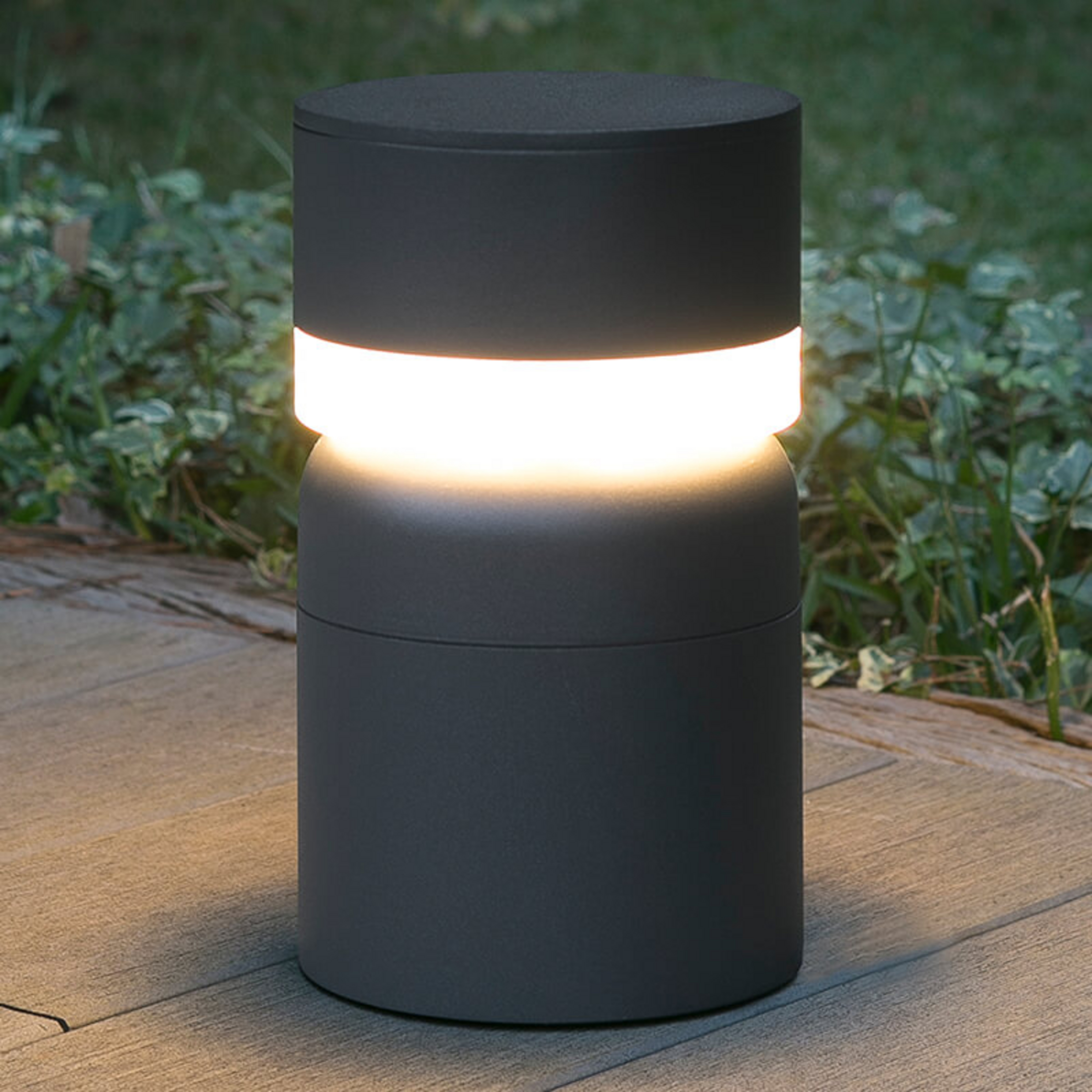 Luz de pedestal LED Sete, cinzento escuro