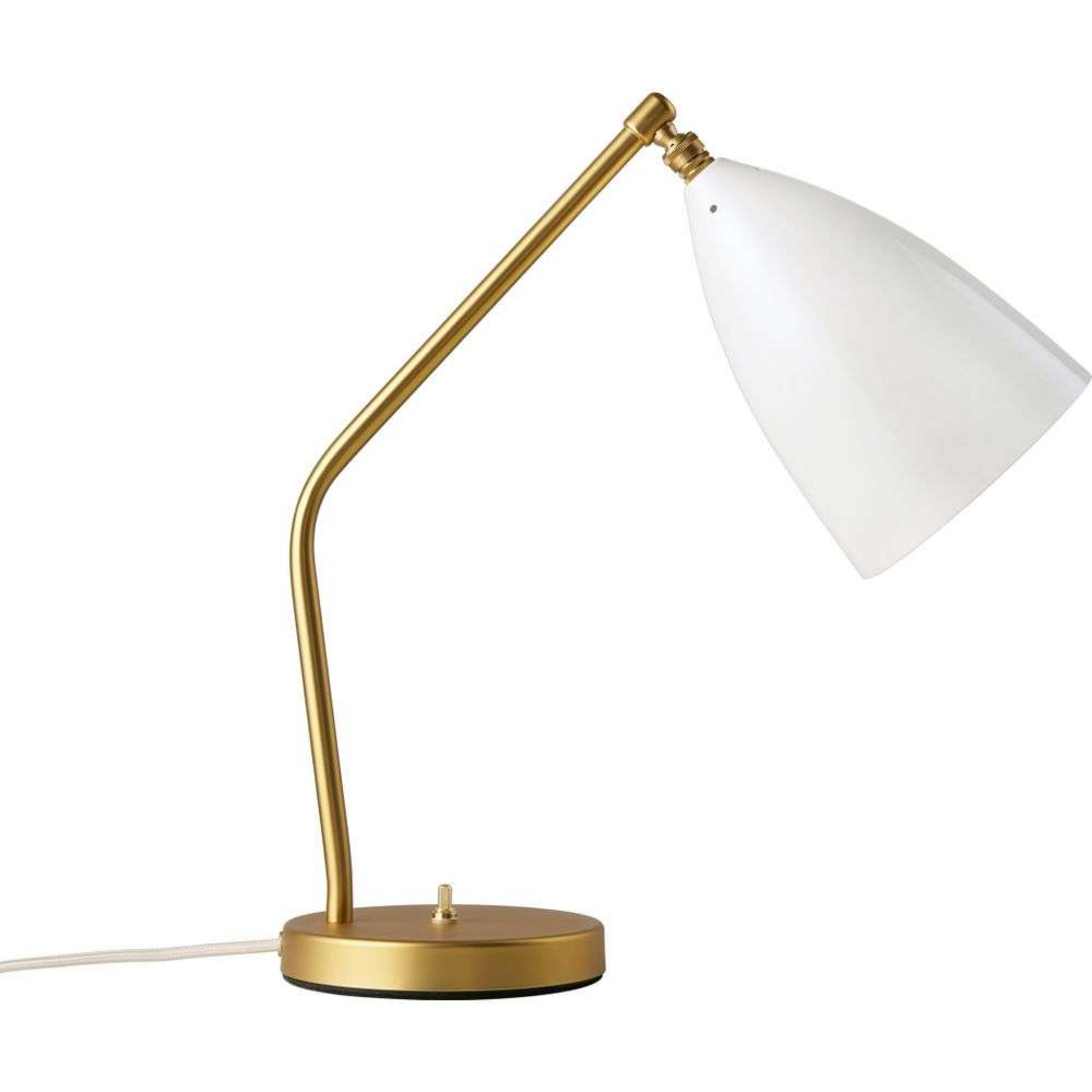 Gräshoppa Lampe de Table Glossy Alabaster White/Brass - GUBI