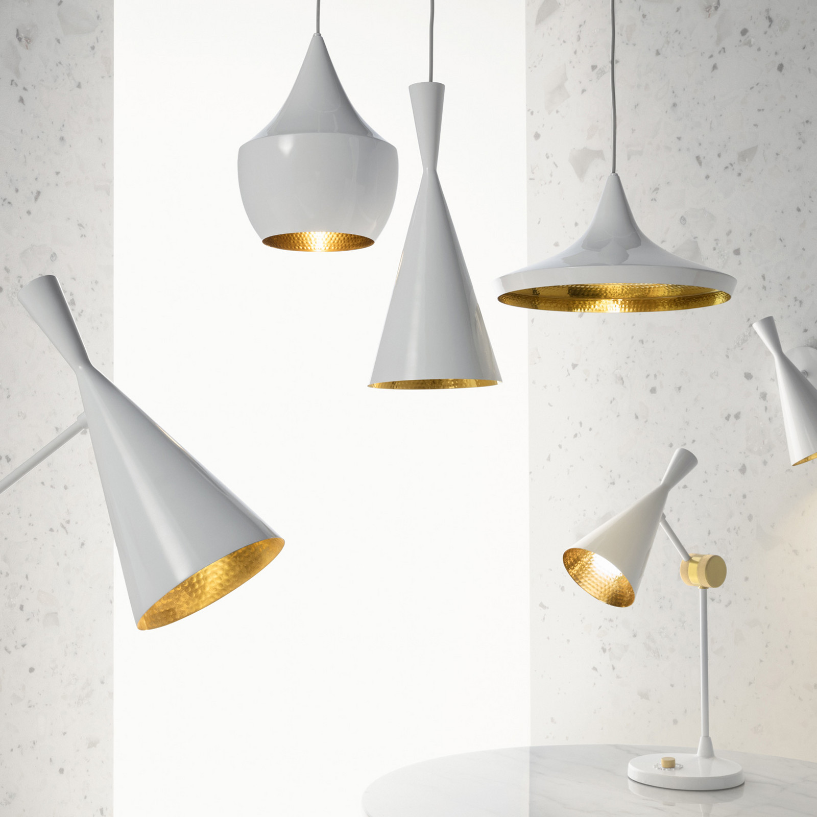 Tom Dixon Beat Tall lampă pendul LED alb