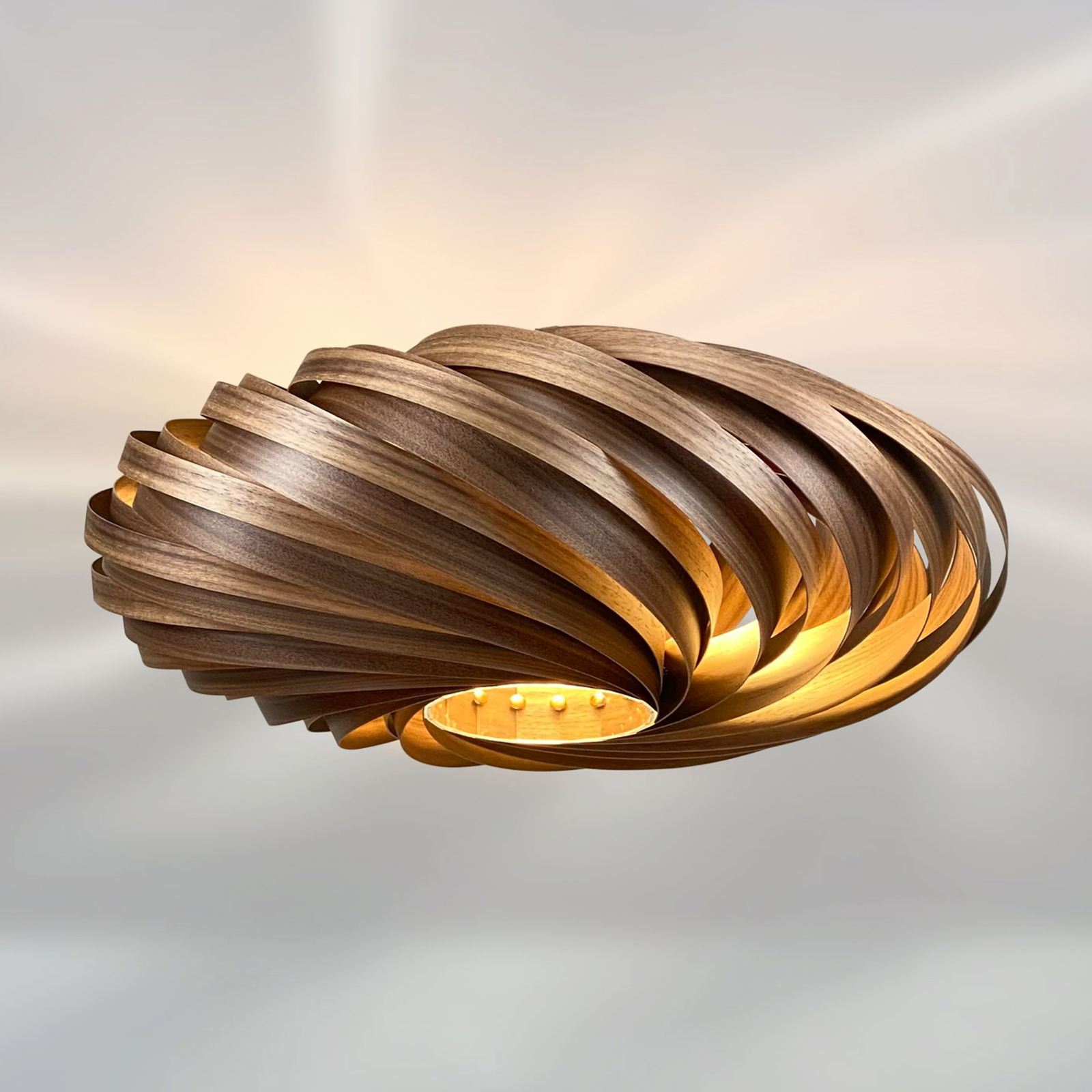 Gofurnit Veneria mennyezeti lámpa, dió, Ø 50 cm