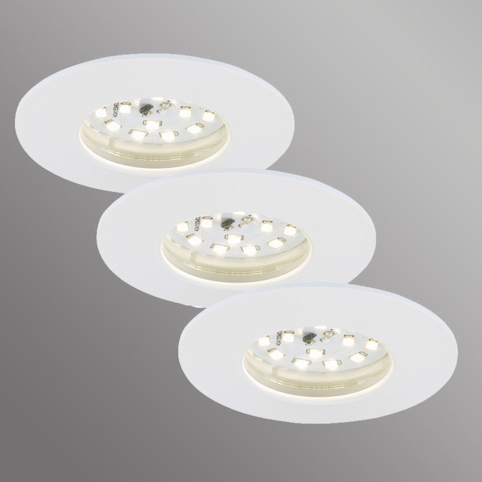 3er Set Felia LED-Einbauleuchte IP44, weiß