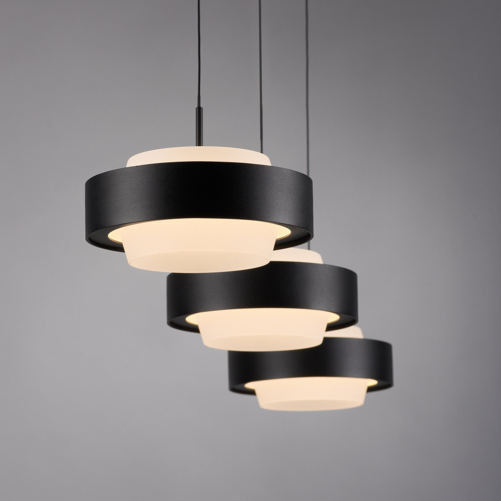 Schöner Wohnen LED závesné svietidlo Elmo, čierna, 3-pl., 3000 K