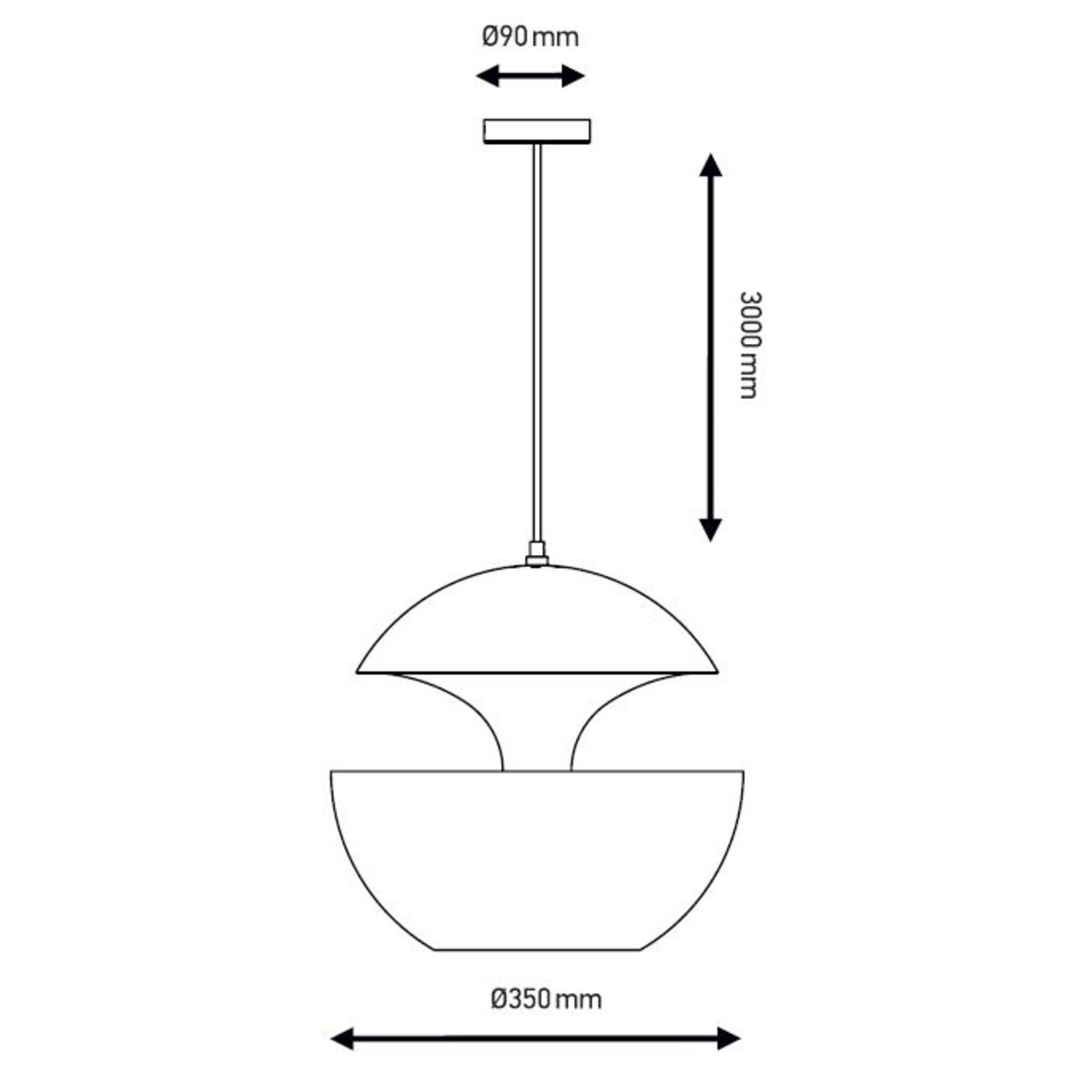 Here Comes The Sun Lustră Pendul ø350 White/Copper - DCW