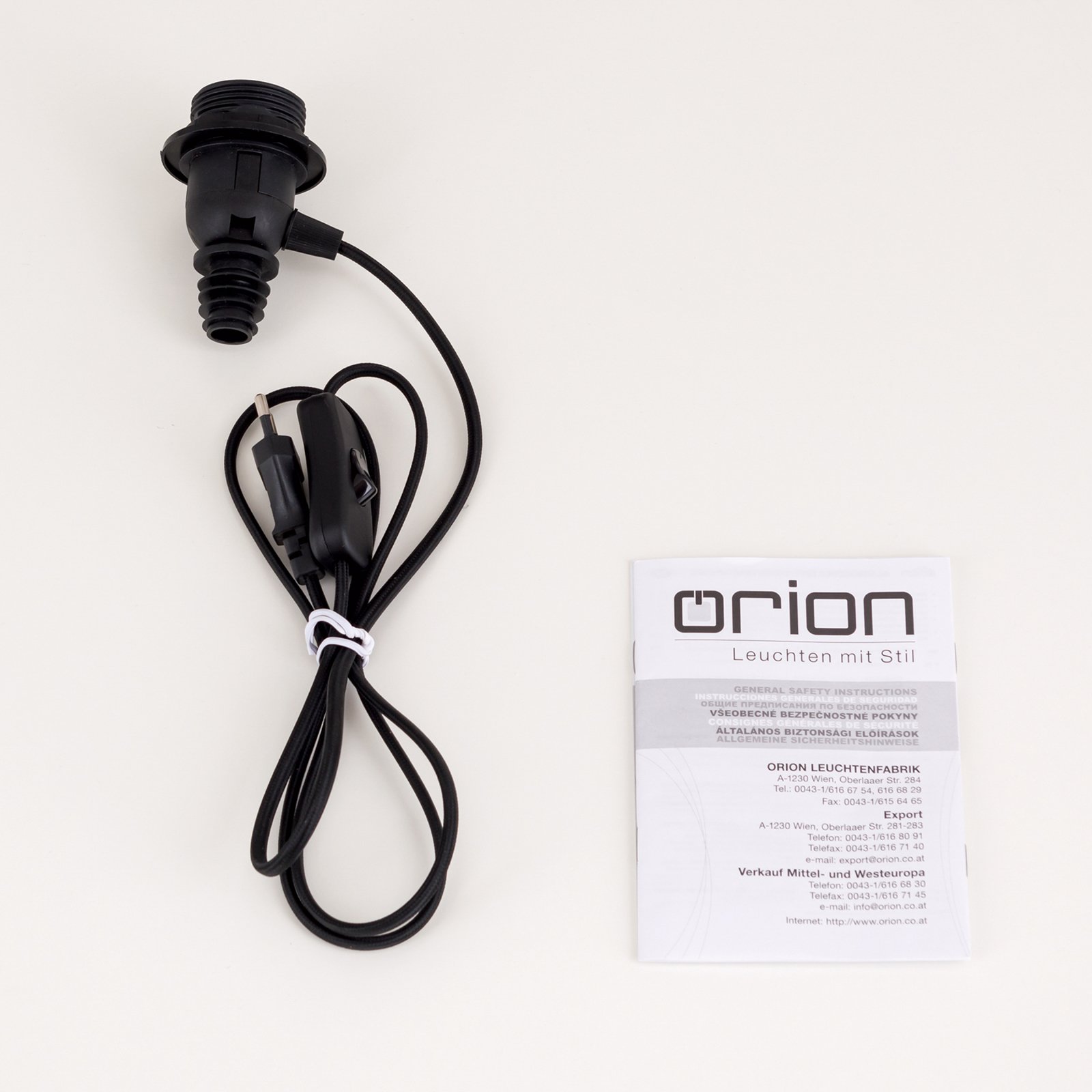 Oprawa żarówki E27 BOTTLE, czarny kabel, długość 200 cm