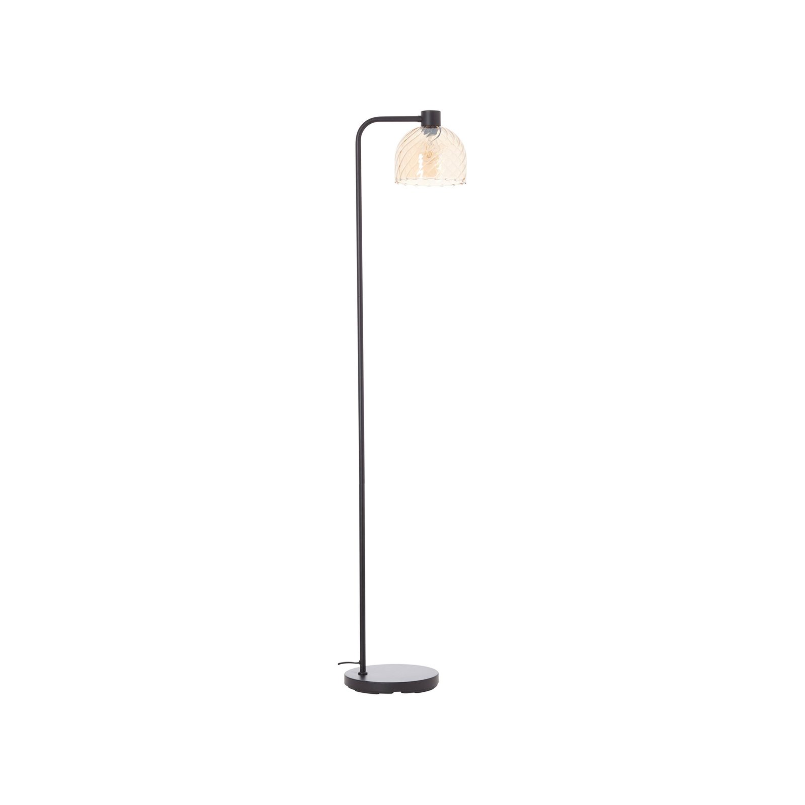 Stehlampe Casto, Höhe 150 cm, bernstein, Glas/Metall