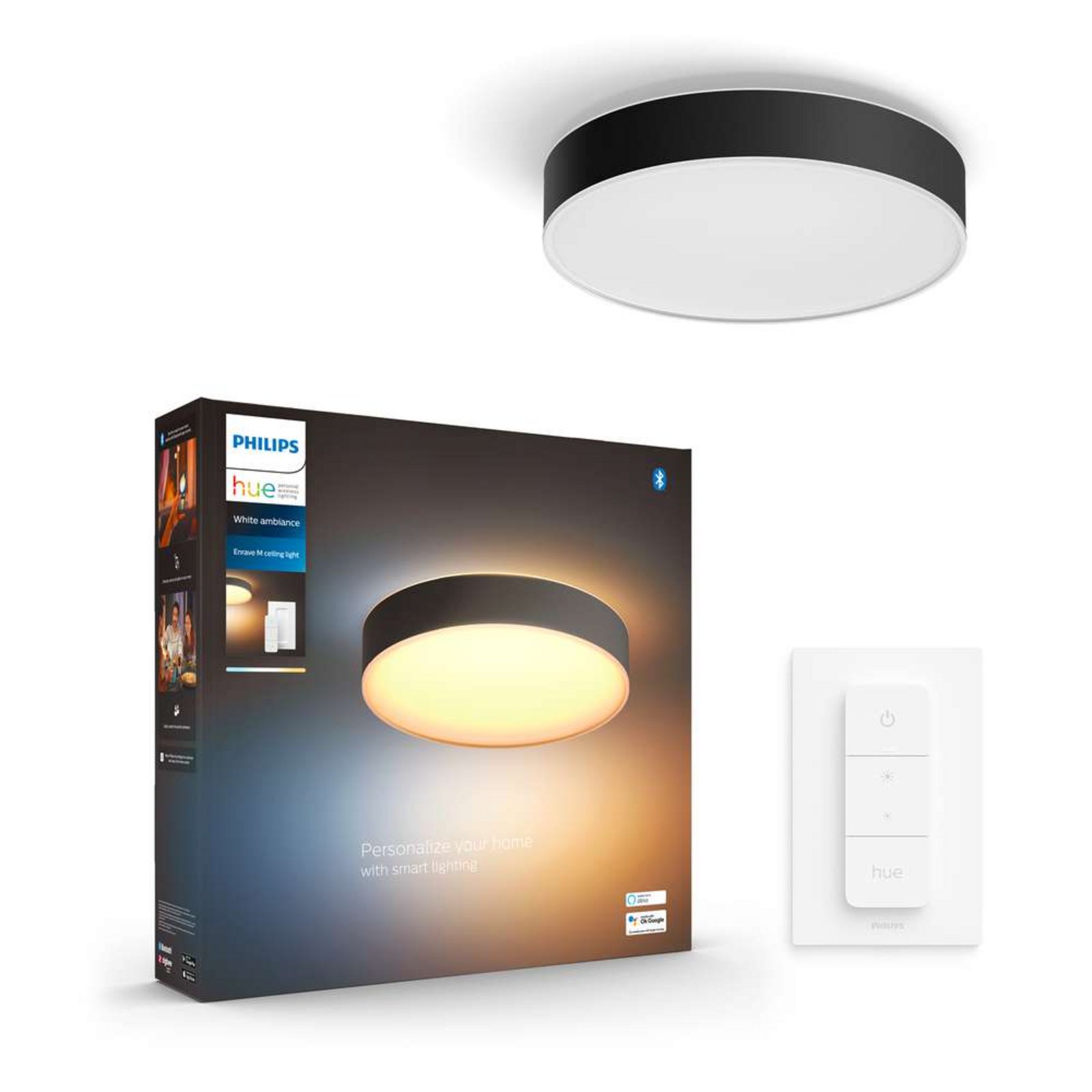 Hue Enrave M Stropné Lampa White Amb. Black - Philips Hue