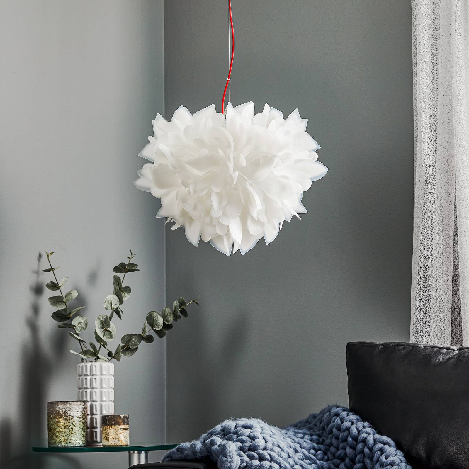 Slamp Veli Foliage lampa wisząca czerwona Ø 45cm