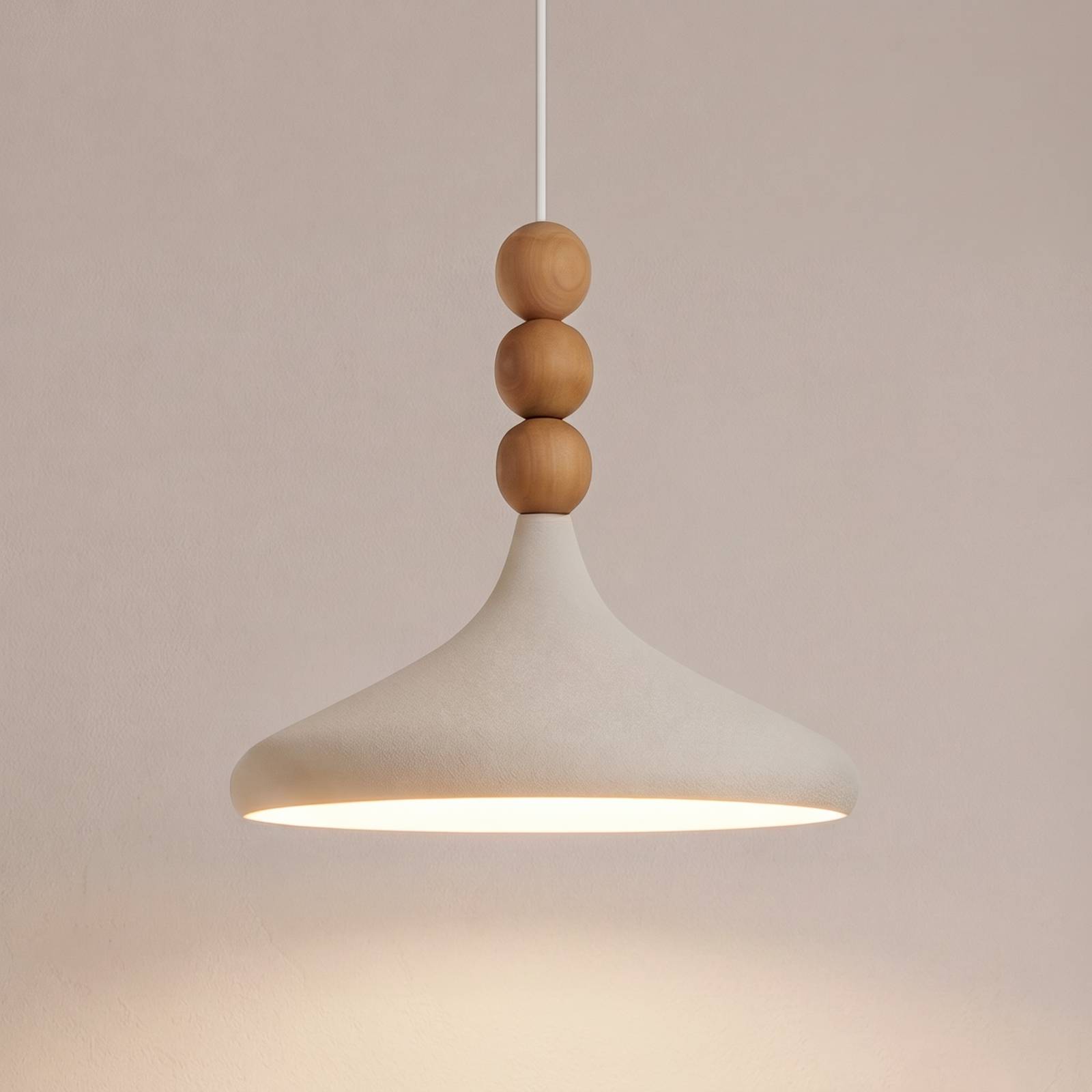 Żyrandol Eysan, beżowa, Ø 35 cm, metal, E27