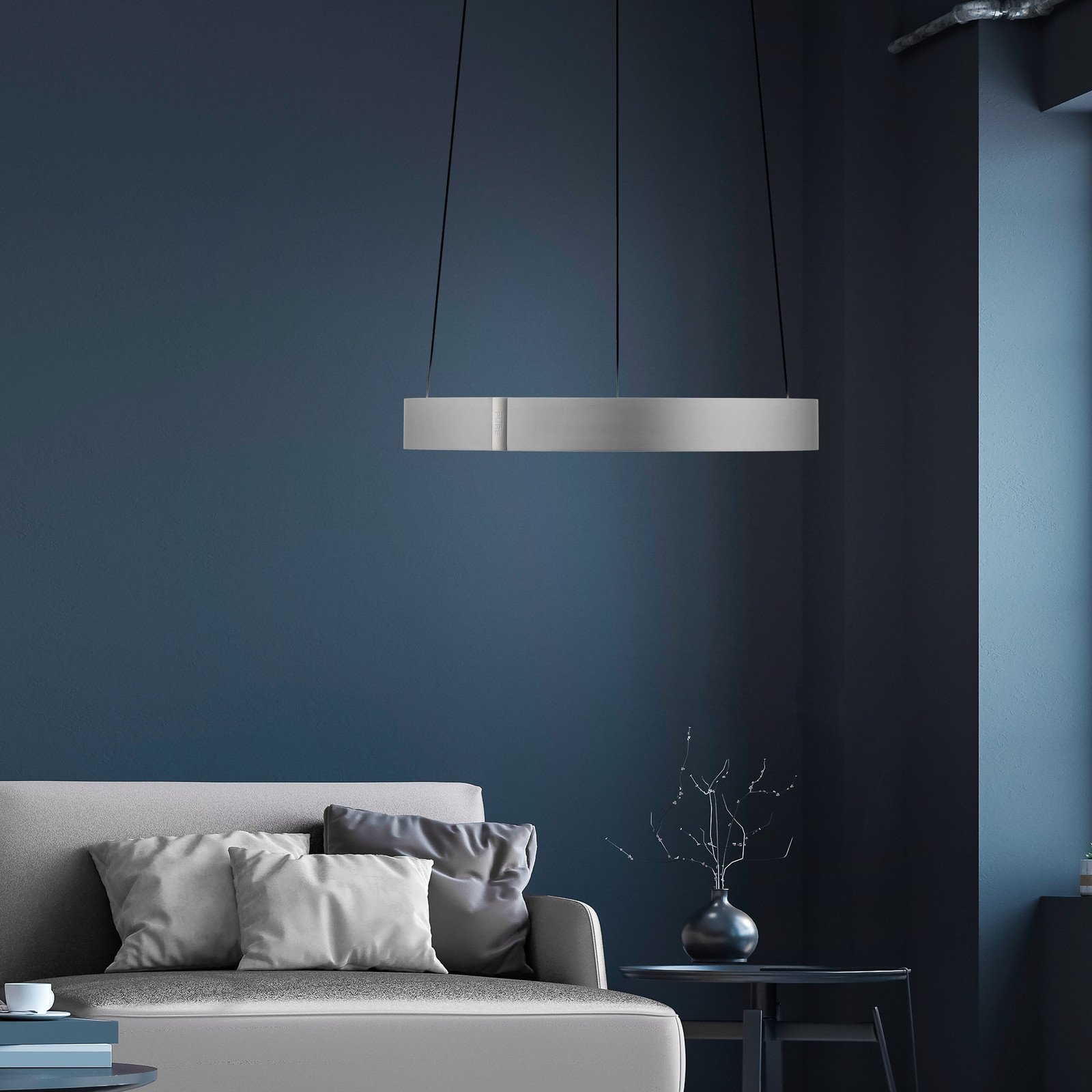 PURE LED lampă suspendată E-Clipse aluminiu Ø 50 cm metal CCT - Camera de zi / sufragerie - modern