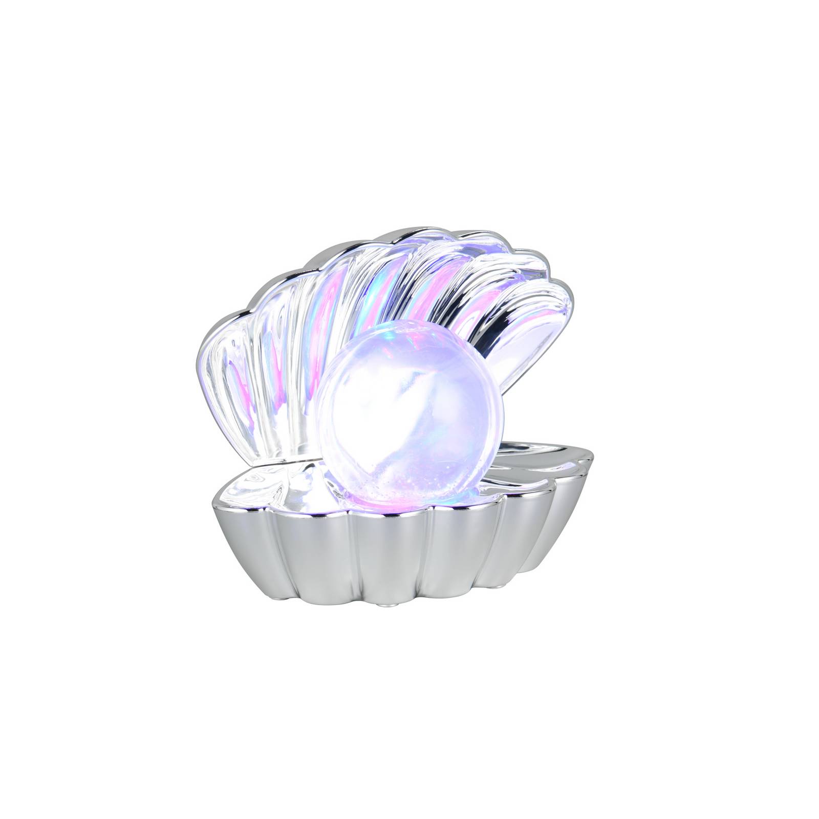 LED-Tischleuchte Shelly, chromfarben, Kunststoff, 18 cm, RGB
