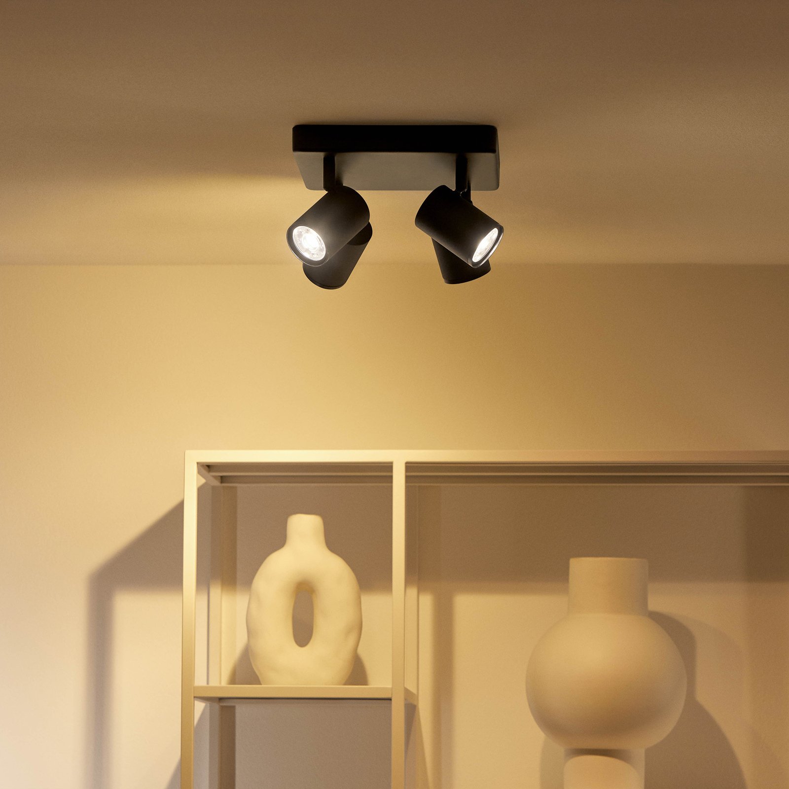 WiZ spot pour plafond LED Imageo, 4fl carré noir