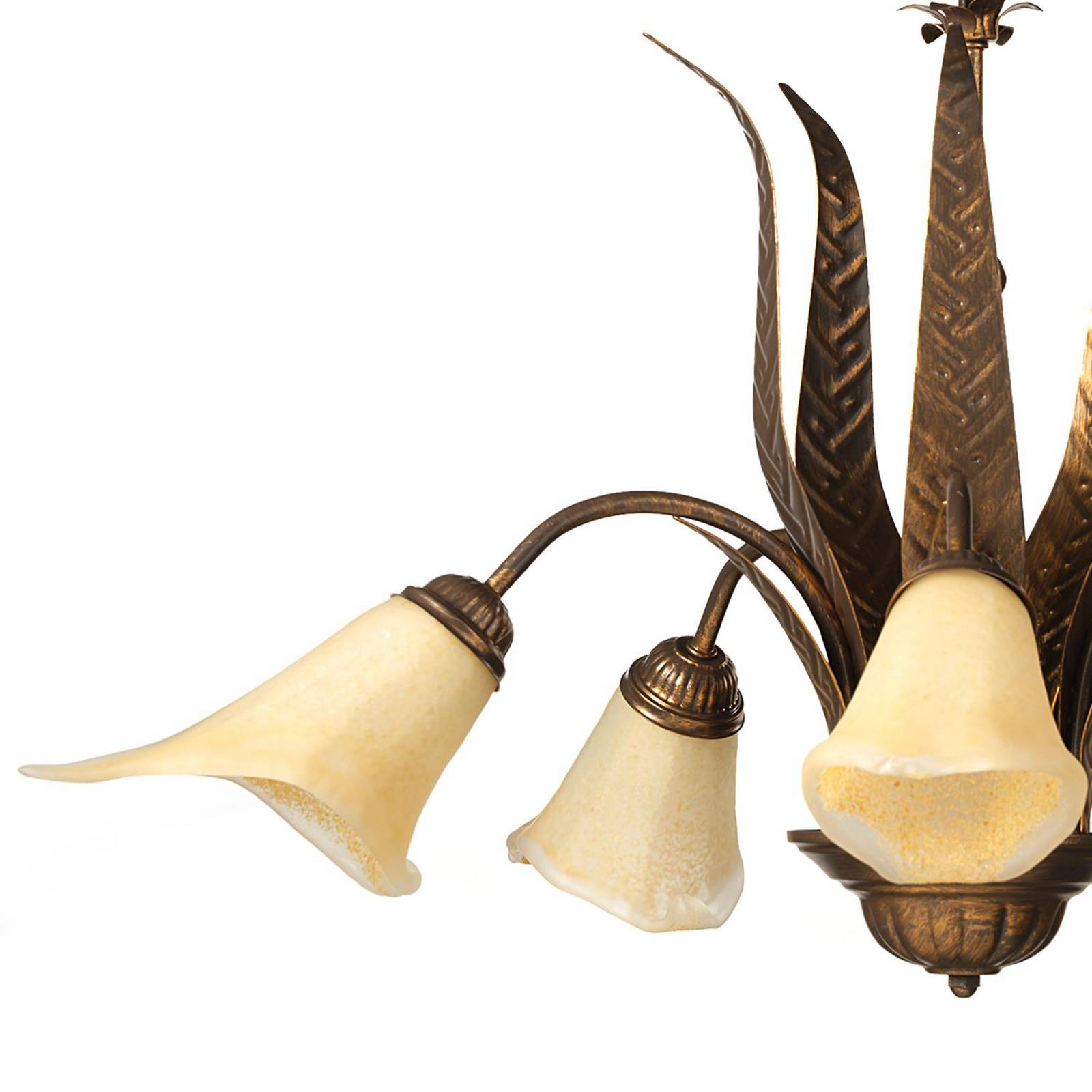 Lampa wisząca Alga, 5-punktowa, żelazo, szkło, Florentyna