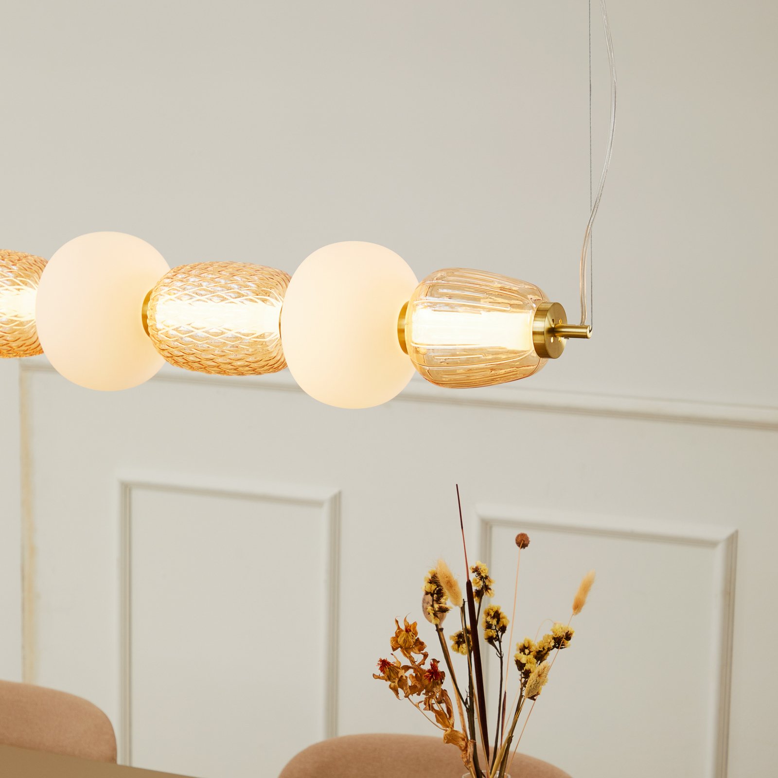 Pearl 7 Závěsné Světlo Amber/Gold - Loom Design