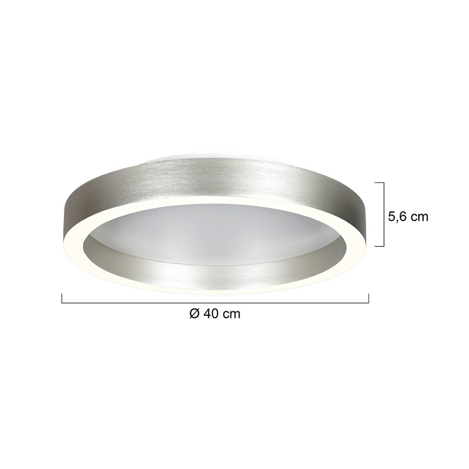 LED-Deckenlampe Ringlux, stahlgrau, Ø 40 cm, Metall, 2.700 K günstig online kaufen