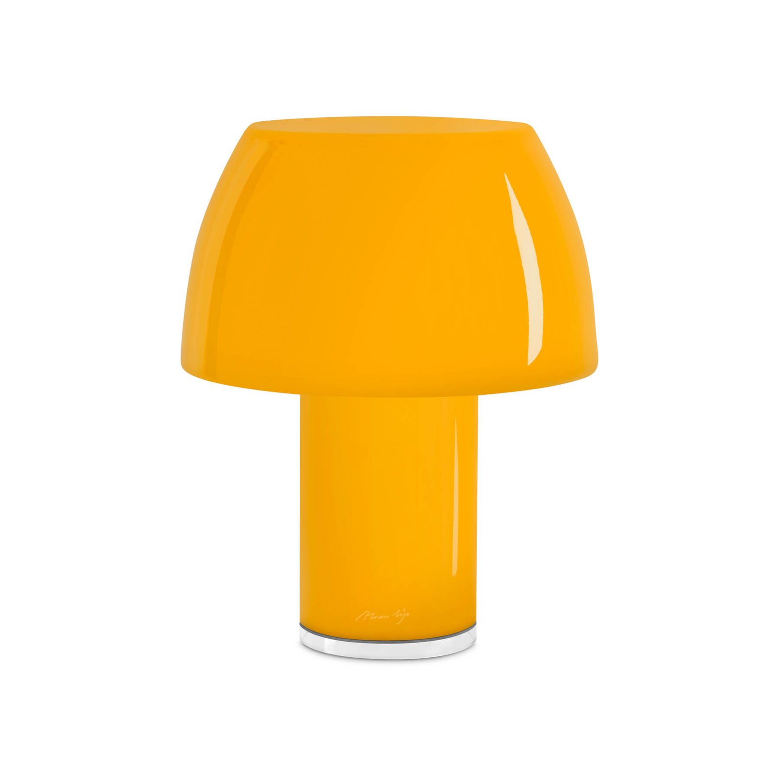 Nemo LED dobíjecí stolní lampa Lorosae, žlutá, sklo, IP54, USB