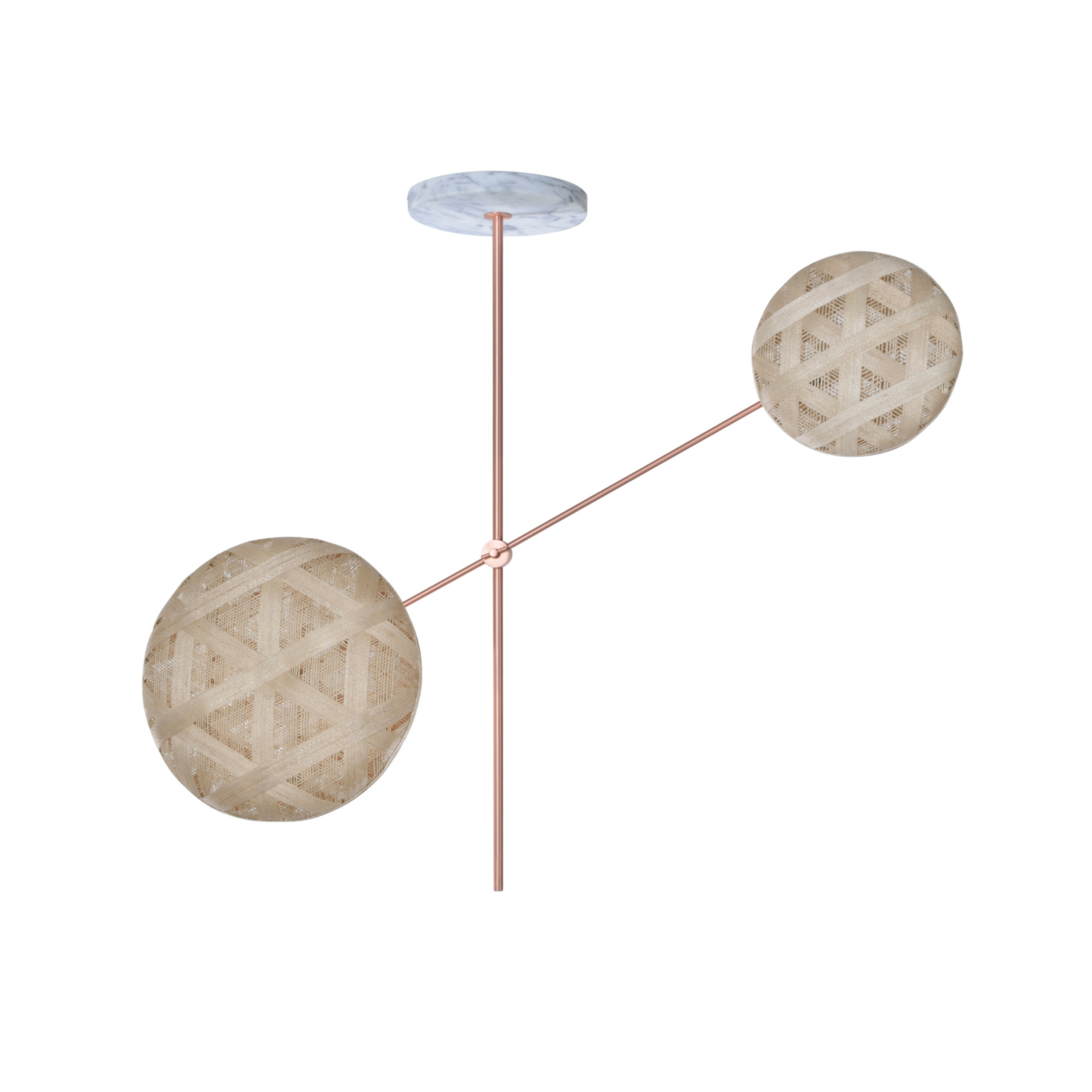 Chanpen 2L riippuvalaisin, 2-lamppuinen, beige/kupari - Forestier