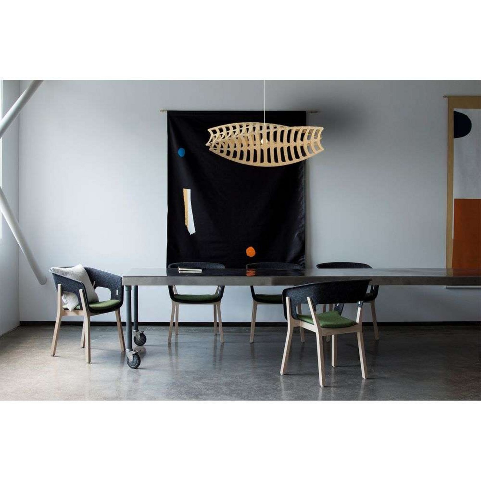 Toru Lustră Pendul Medium 1 Side Black - David Trubridge