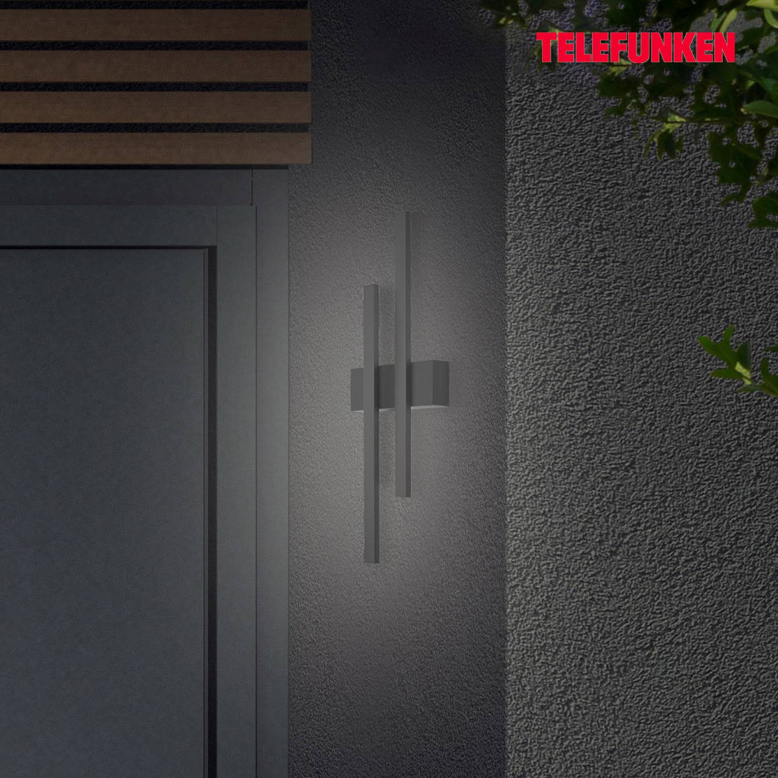 Telefunken Applique extérieur LED Graz indirect 2 lampes noir