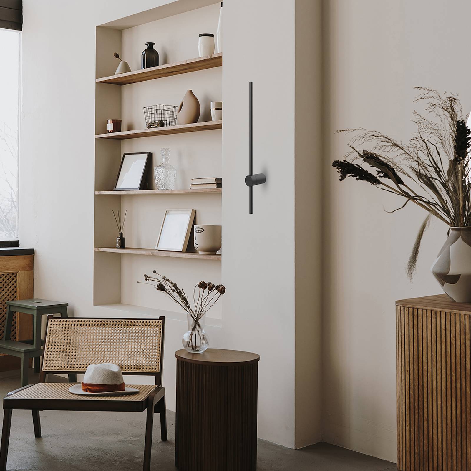 LED-Wandleuchte Swing, Höhe 90 cm, CCT, Metall, schwarz günstig online kaufen