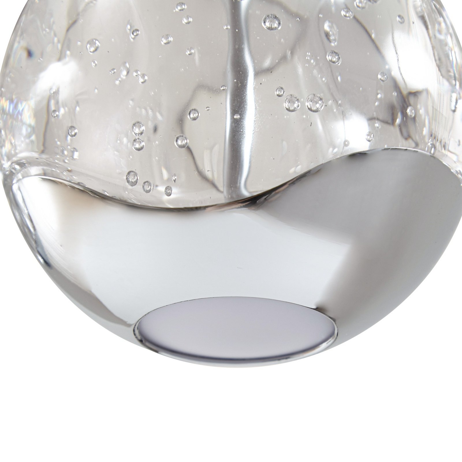 Lucande LED hanglamp Hayley, 96 cm, 5-lamps, chroom, glas