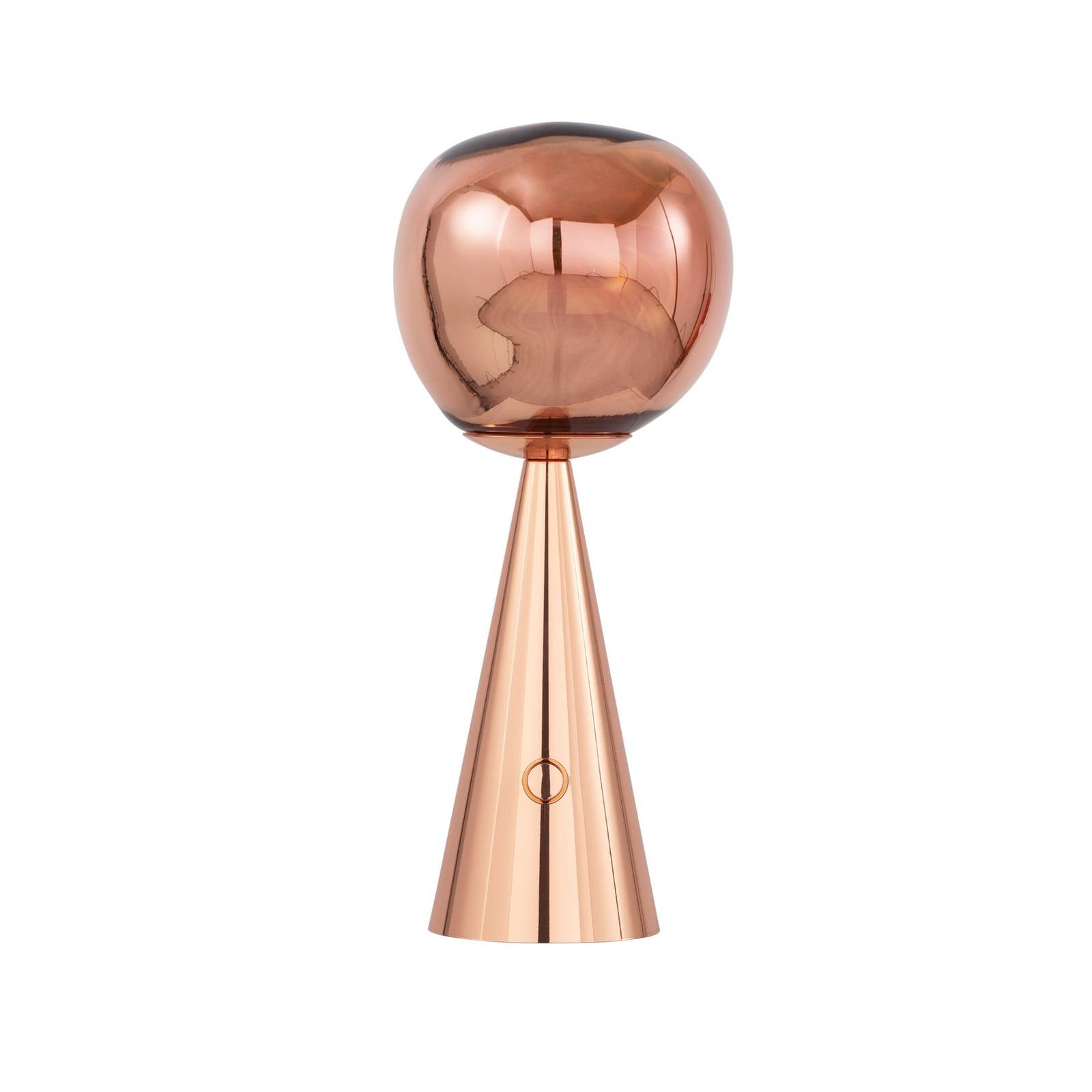 Tom Dixon LED-Akku-Tischlampe Melt, kupferfarben, Höhe 29 cm