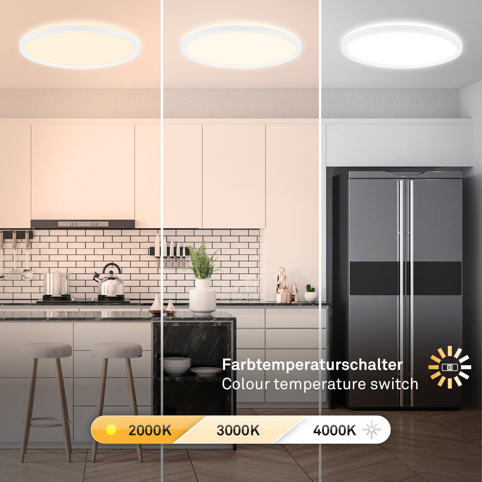 Pannello LED 7555 Colore di luce regolabile, Ø 29,3 cm