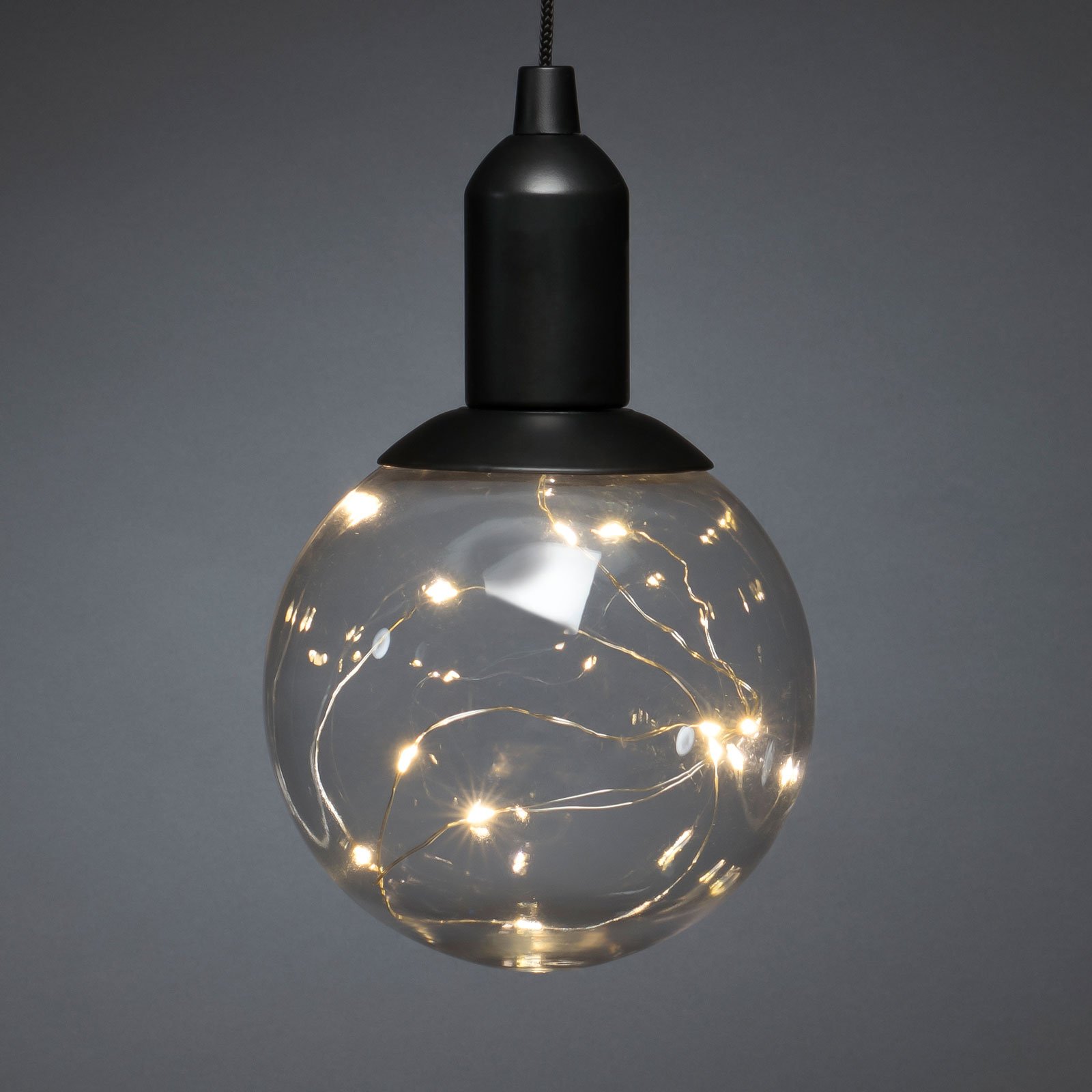 LED Kugel Design Tisch Lampe klar Ess Zimmer Beleuchtung Batterie Deko Leuchte 