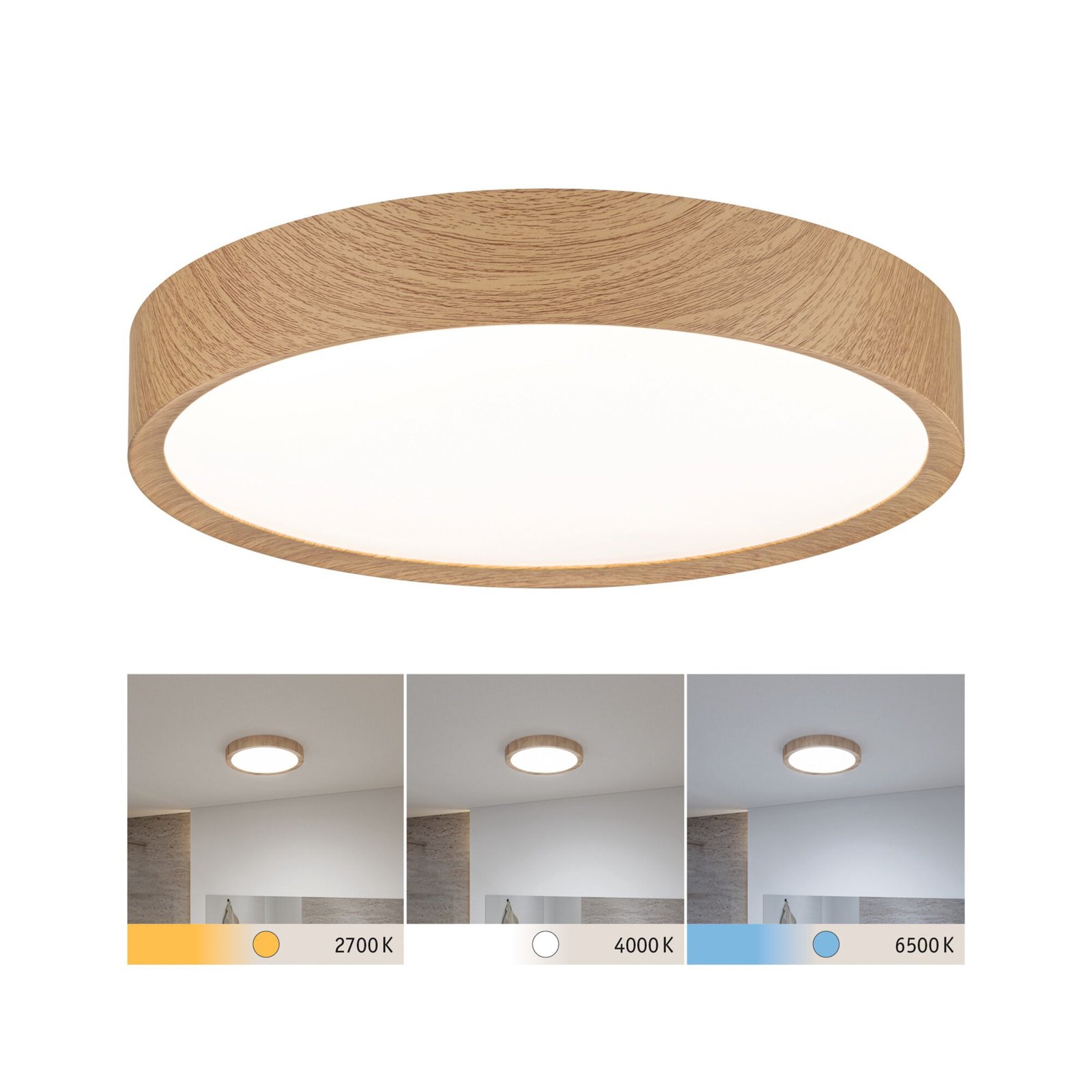 Tega LED Stropní Lampa IP44 Bílá/Dřevo - Paulmann