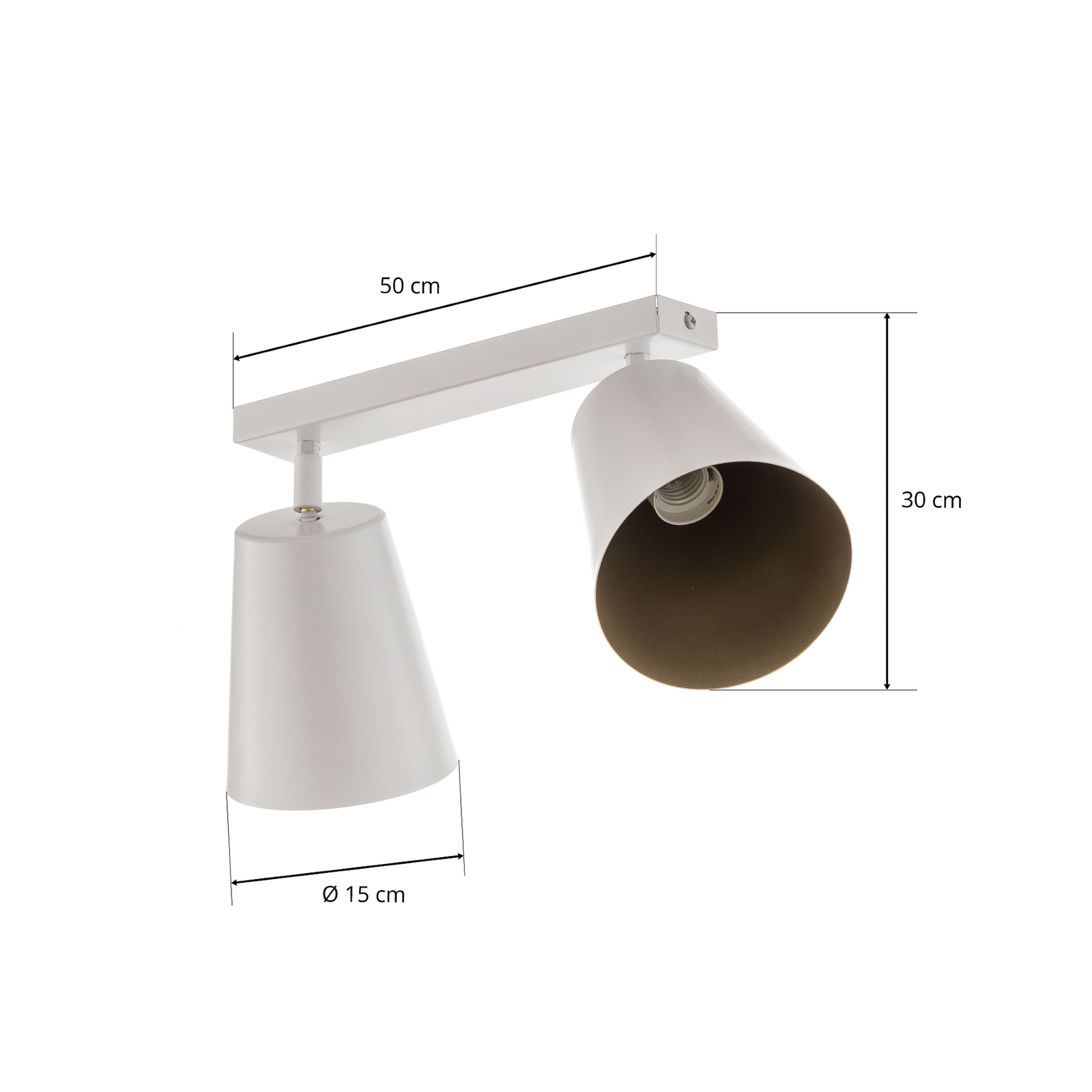 Plafondspot Prism, 2-lamps, wit/goud