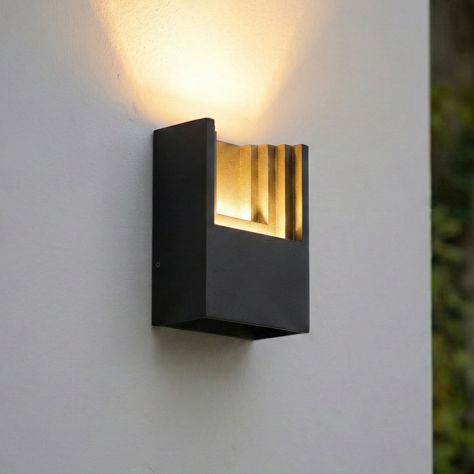 Lindby LED εξωτερικός φωτισμός τοίχου Aurali, 1 φως, μαύρο, IP65