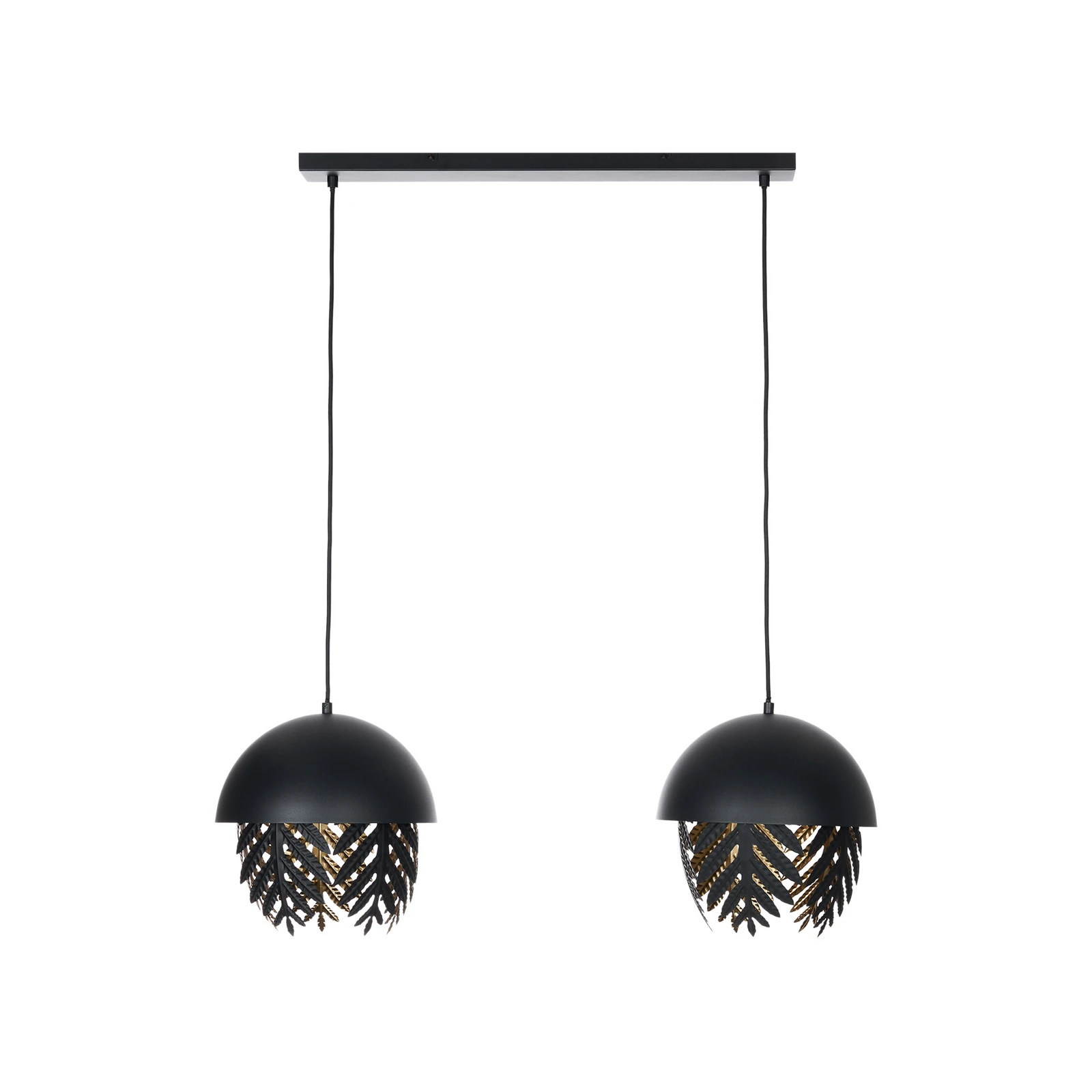 Lucande Aparas hanging light leaf look, 2-bulb