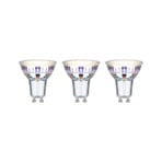 Paulmann LED reflector GU10 2,5 W, 3.000 K, 450 lm, 100° 3 unități