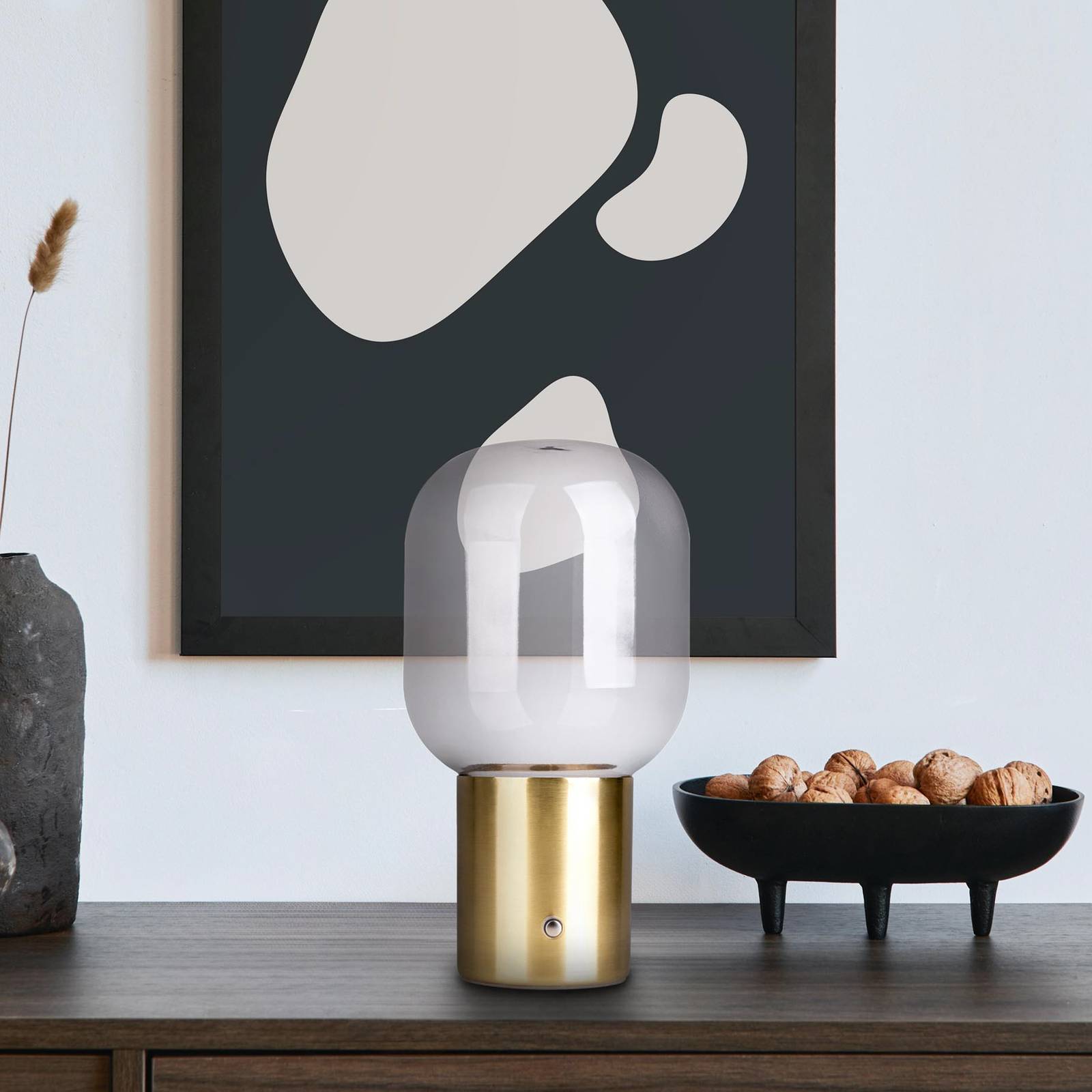 Näve Lampe à poser déco LED Albero batterie pied doré