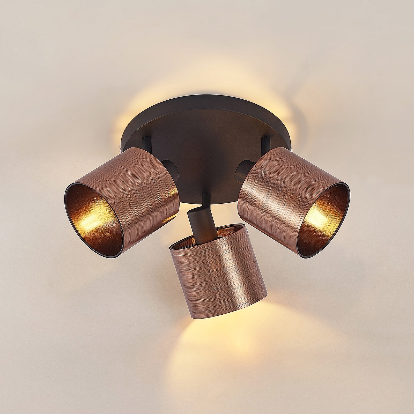 Joudy 3 Round Deckenleuchte Bronze/Black - Lindby