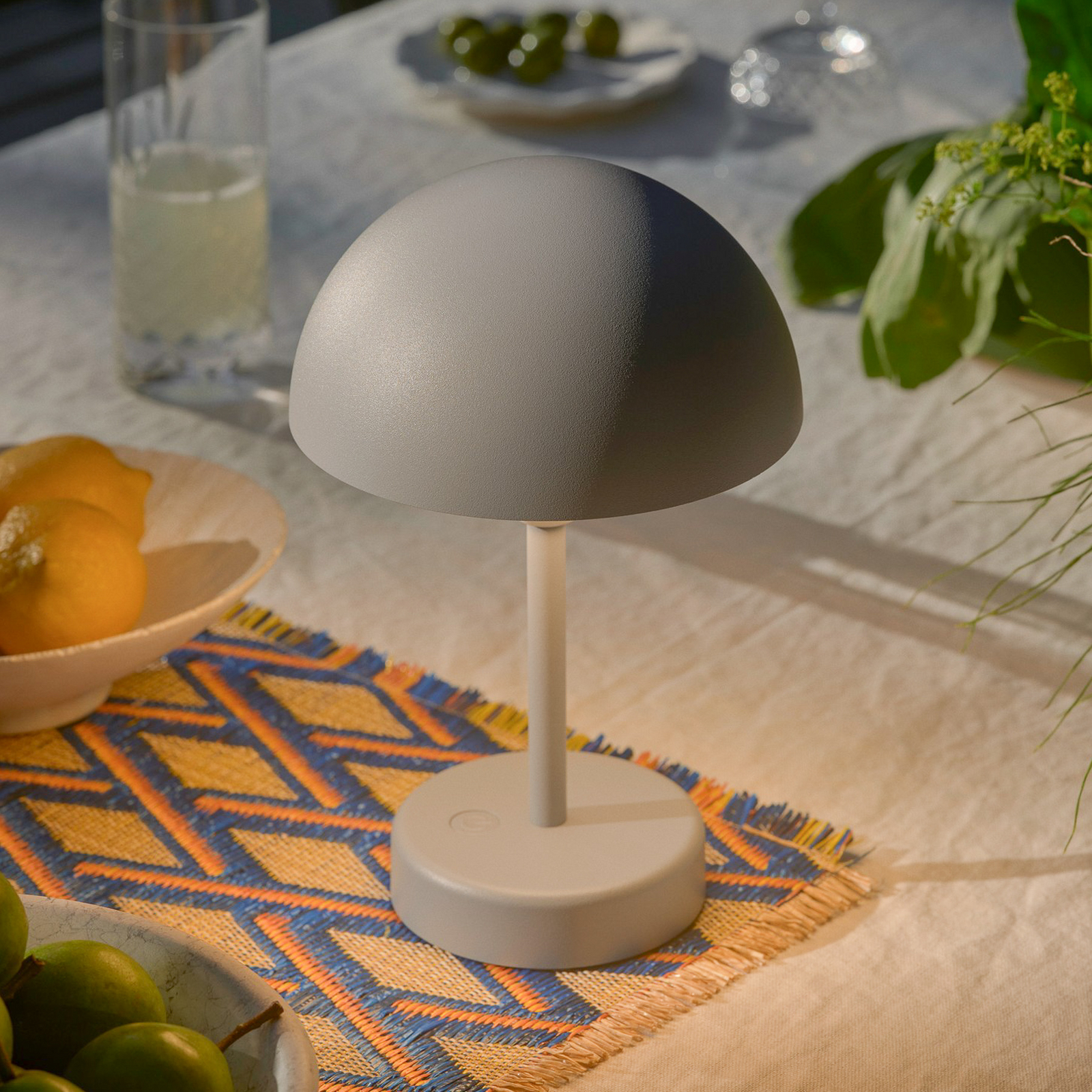 LED stolní lampa na baterie Ellen To-Go, šedá, hliník