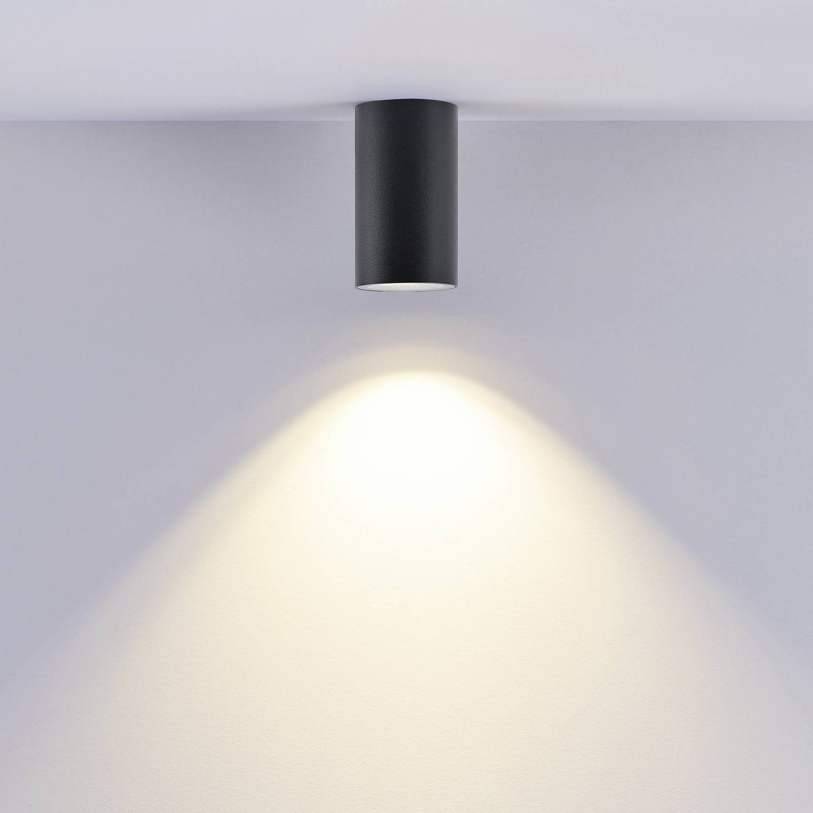 Downlight CAN, czarny, IP44, Ø 6 cm, metal, GU10