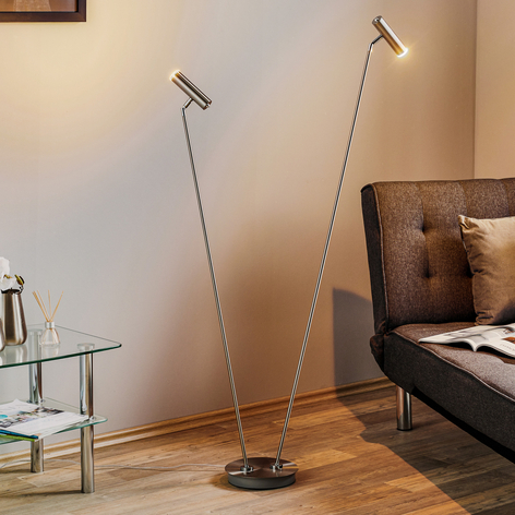 B-Leuchten Tom LED-Stehleuchte, nickel matt