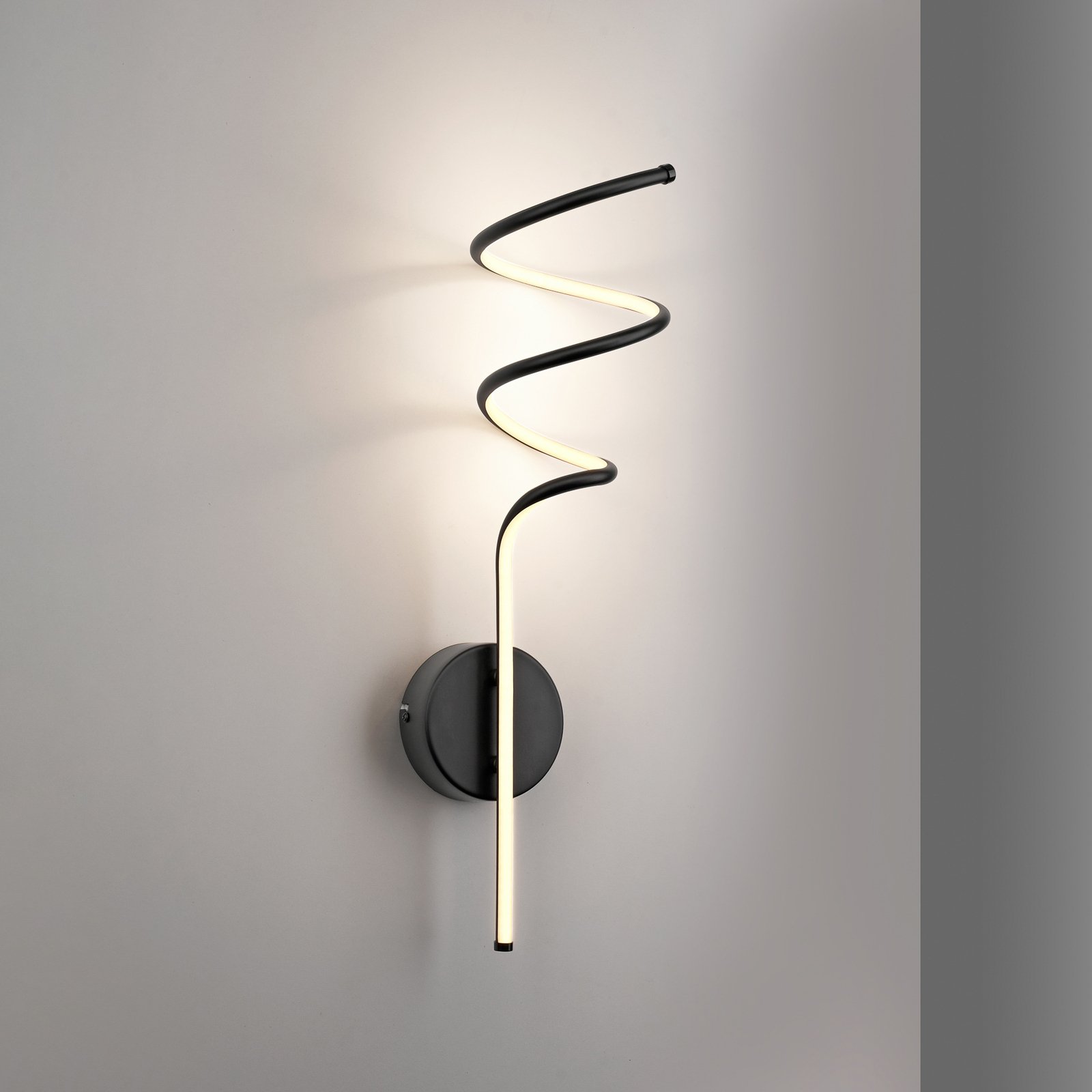 JUST LIGHT. Aplique de pared LED Emanda, hierro, negro