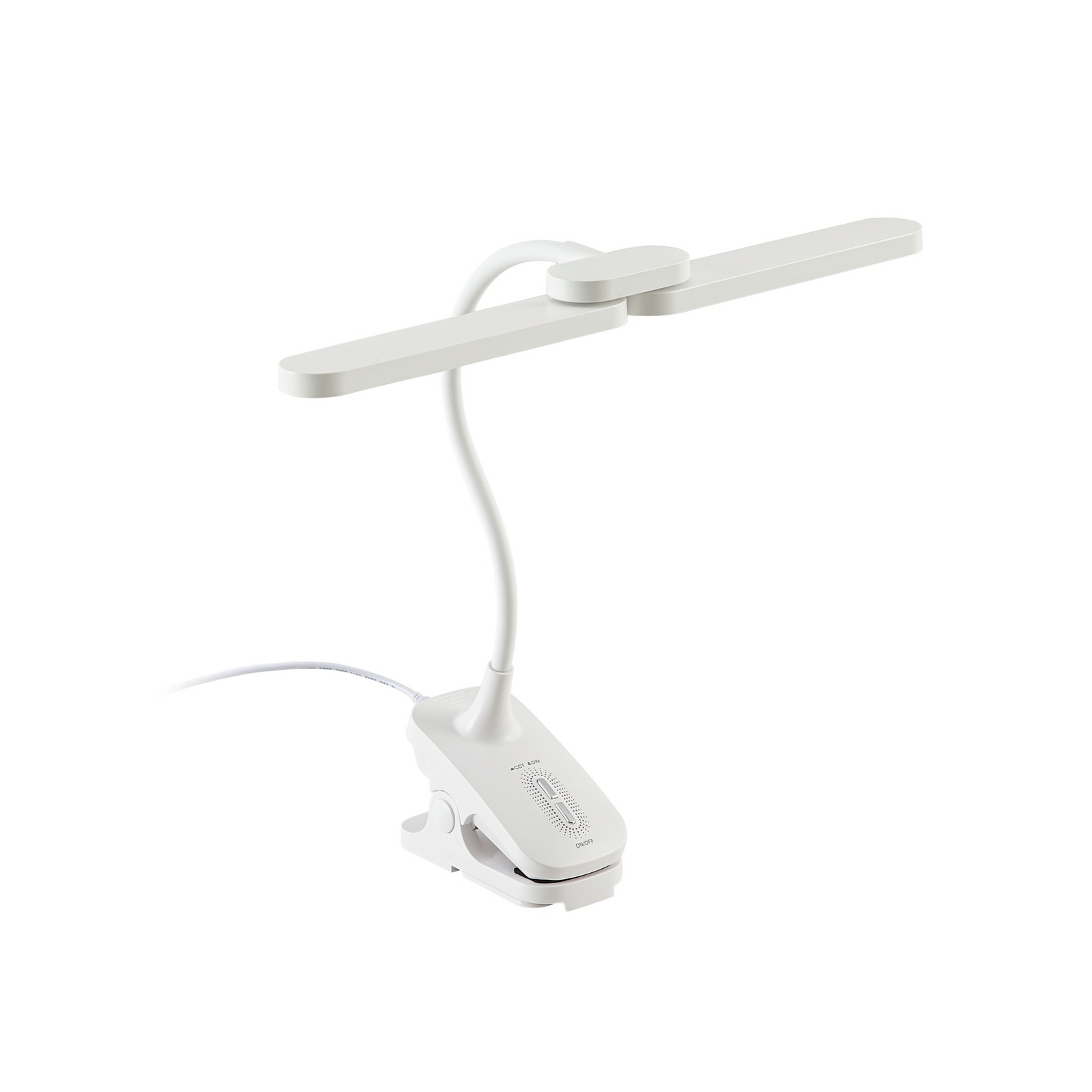 Lampe à pince Meldem, batterie rechargeable, blanche, à intensité variable,