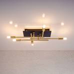Ancona ceiling light, 5-bulb, brass/black