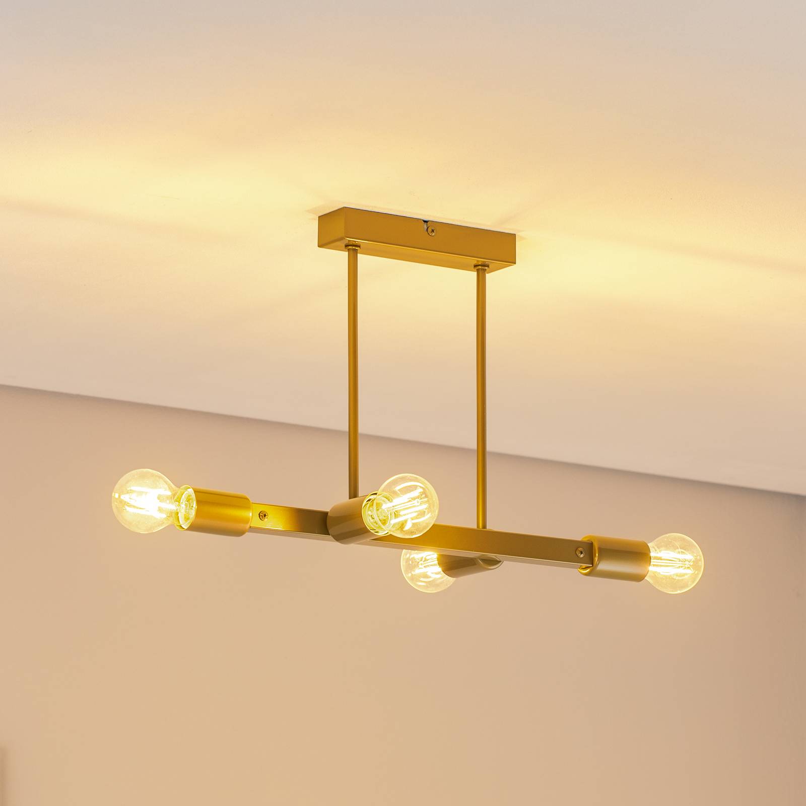 Deckenleuchte Eliza, vierflammig, gold günstig online kaufen